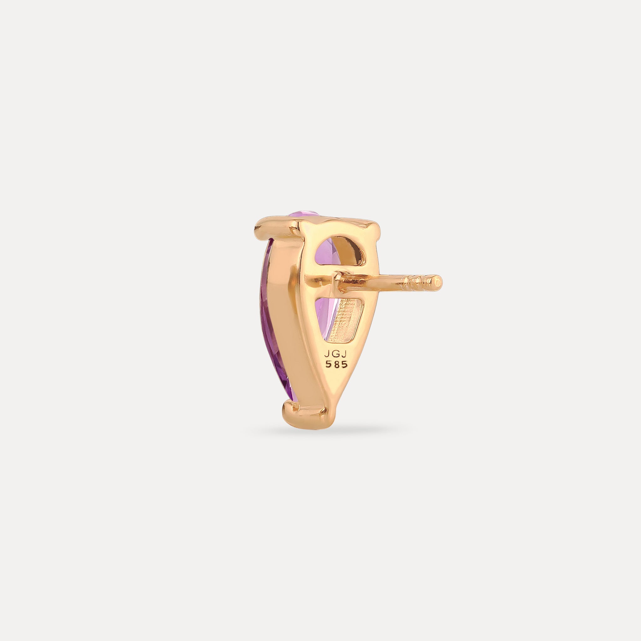 Amethyst Balance Dop Stud Earring - Single | 14K Gold