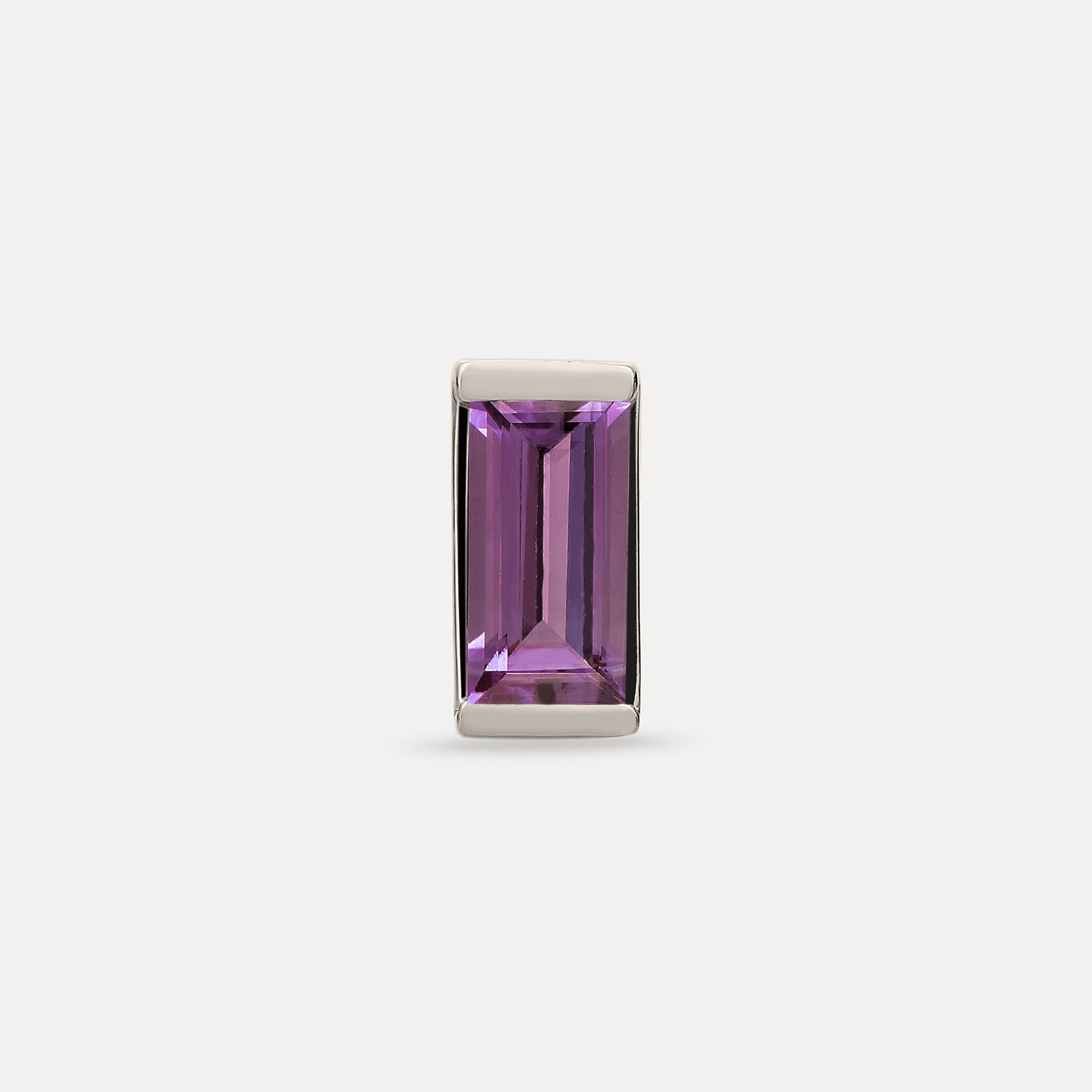 Amethyst Balance Baguette Stud Earring - Single
