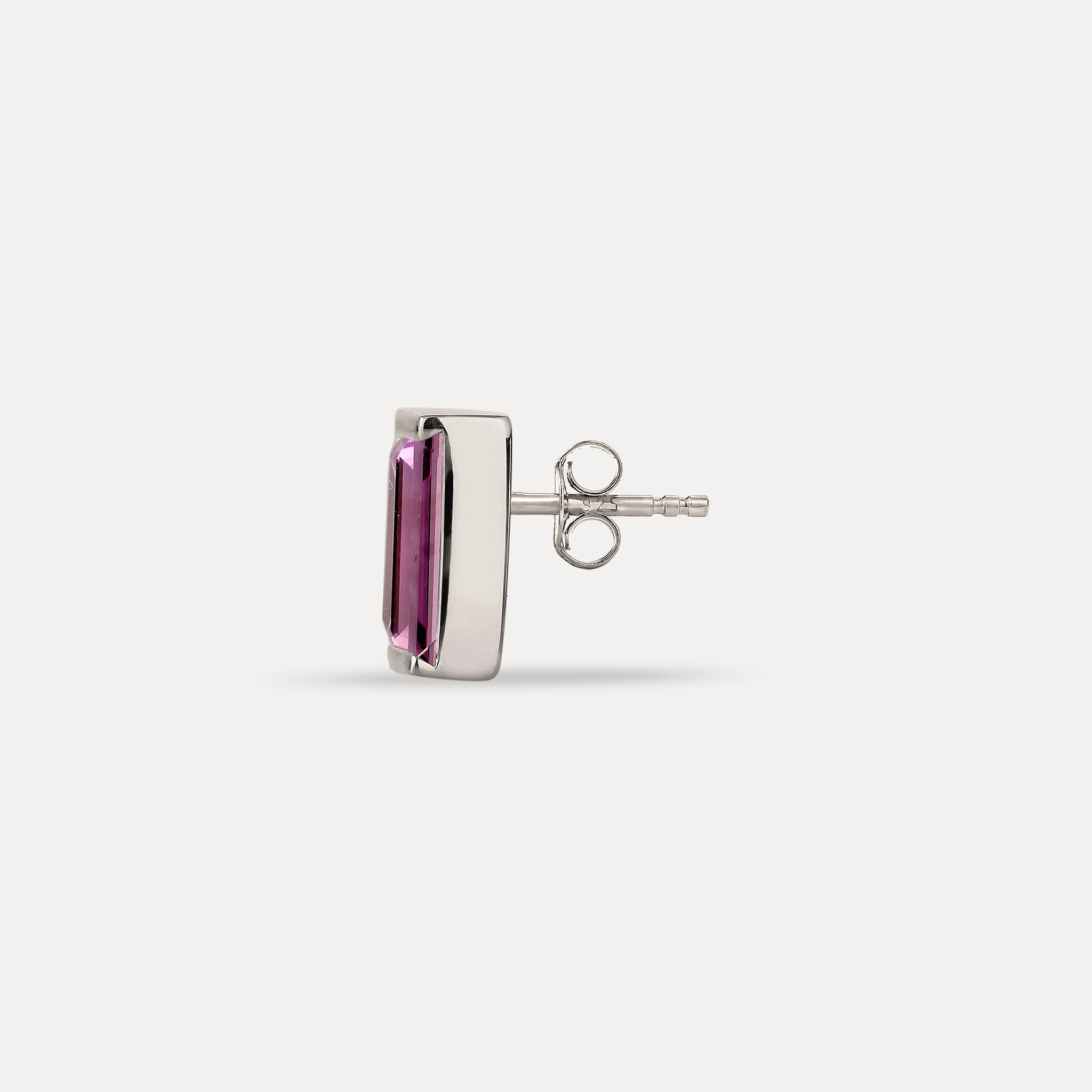 Amethyst Balance Baguette Stud Earring - Single