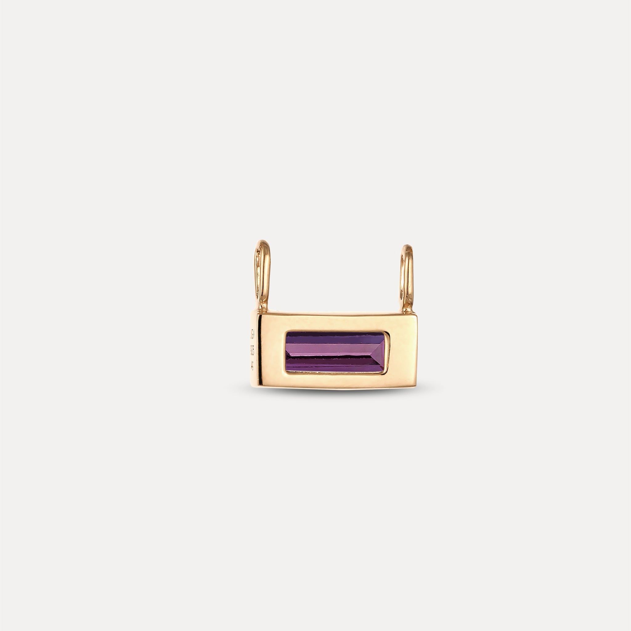 Amethyst Balance Baguette Pendant | 14K Gold