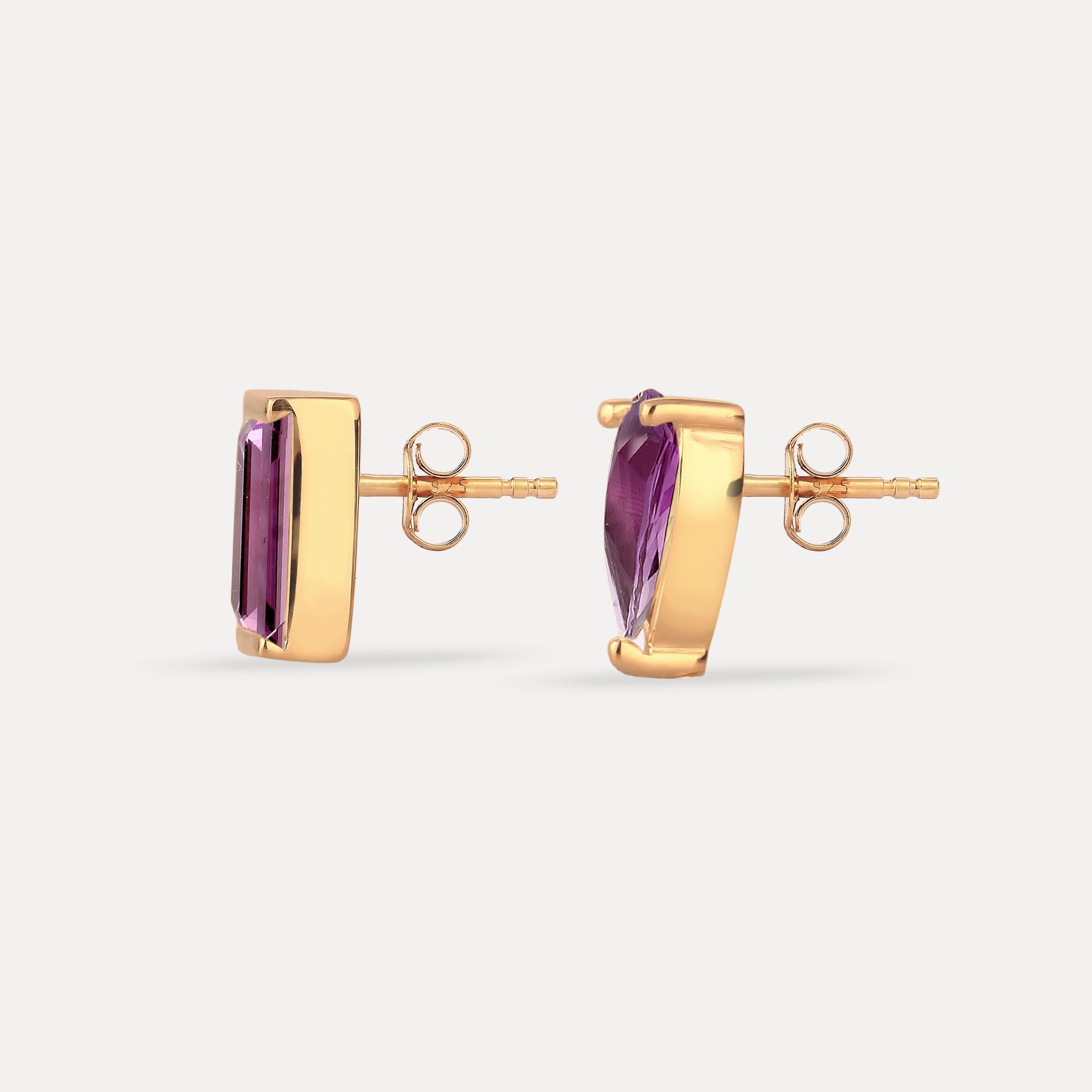 Amethyst Balance Stud Earrings
