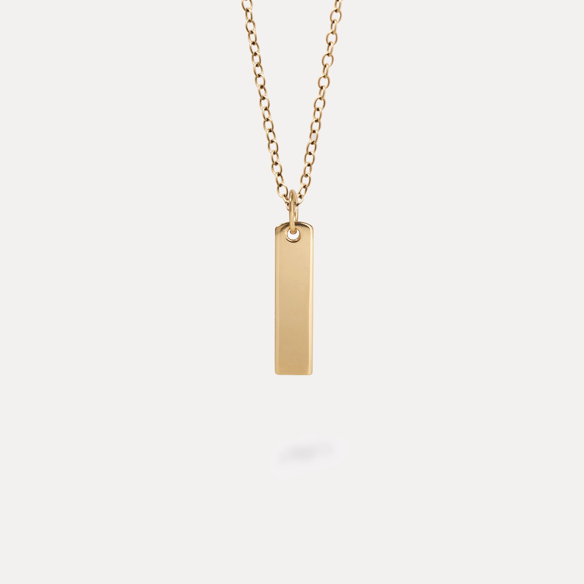 Engravable Bar Necklace | 14k Gold