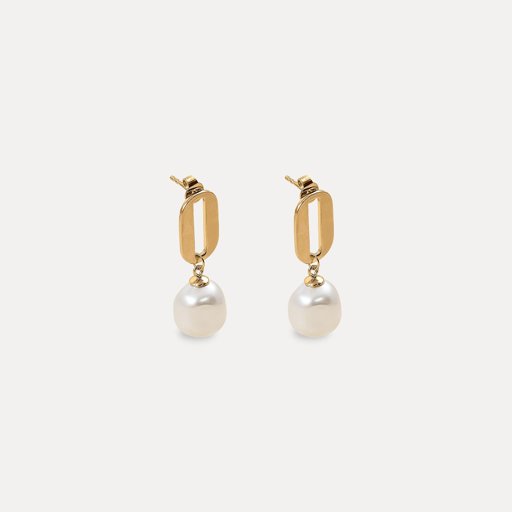 Baroque O Drop Earrings Pearl