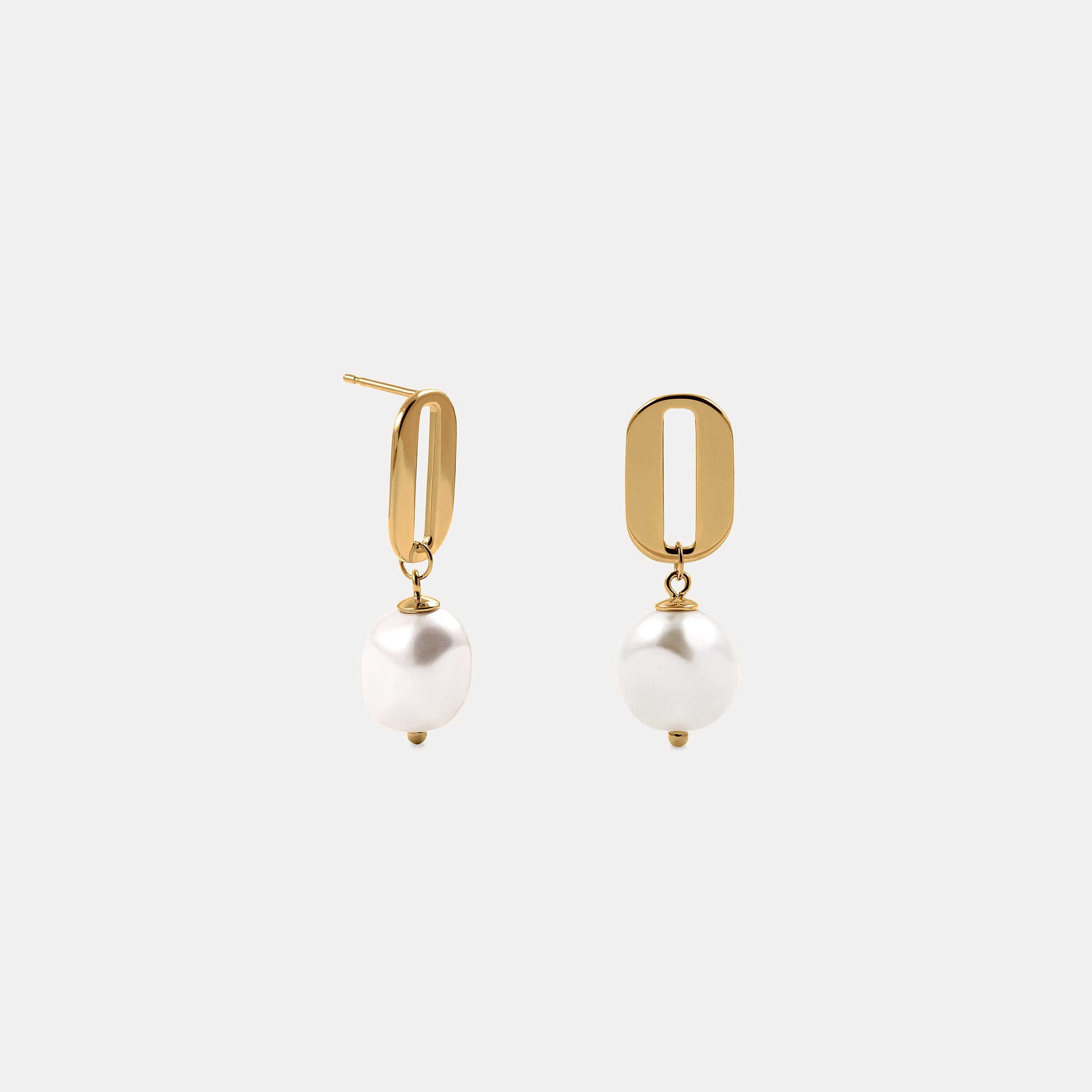 Baroque O Drop Earrings Pearl