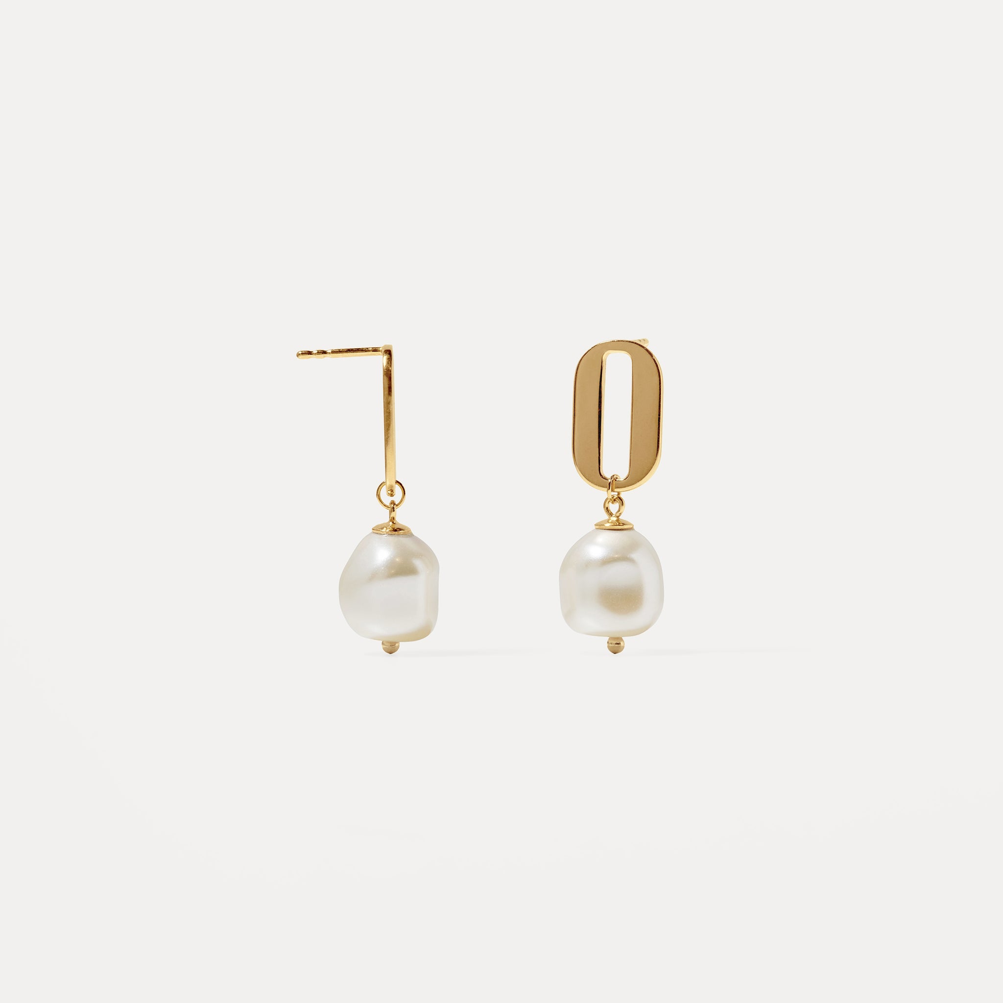 Baroque O Drop Earrings Pearl