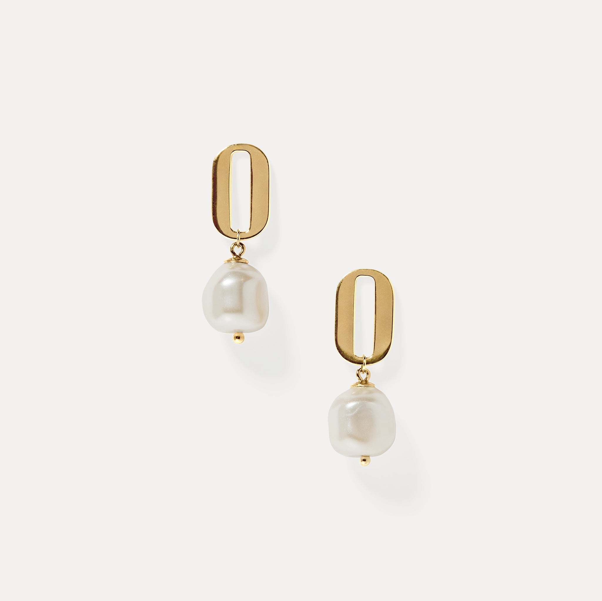 Baroque O Drop Earrings Pearl