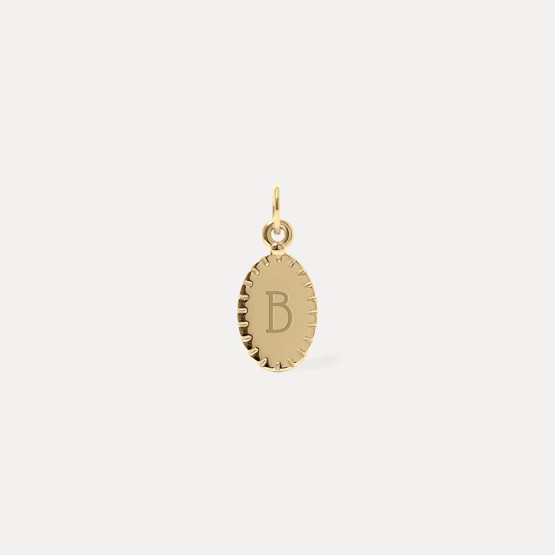 Engravable Biscuit Tag Pendant Oval | 14k Gold
