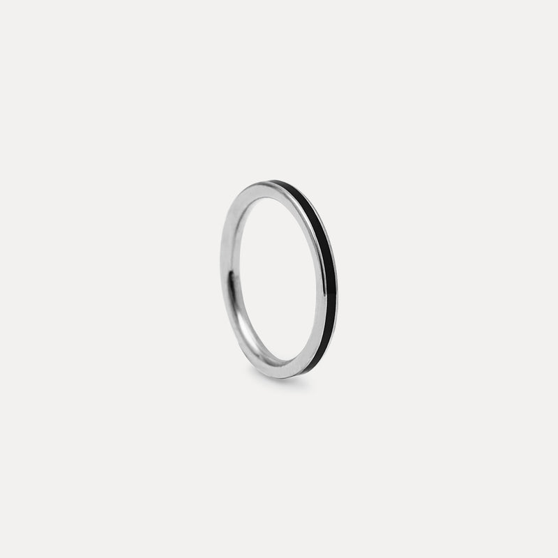 Thin Enamel Ring Black