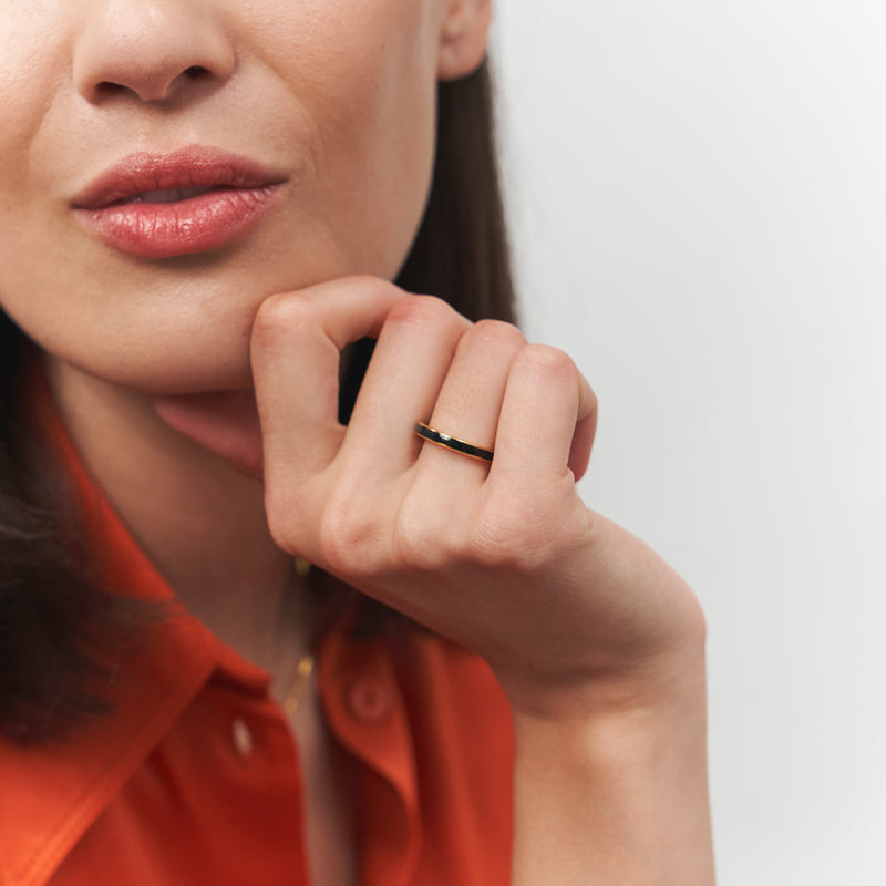 Enamel Ring Black