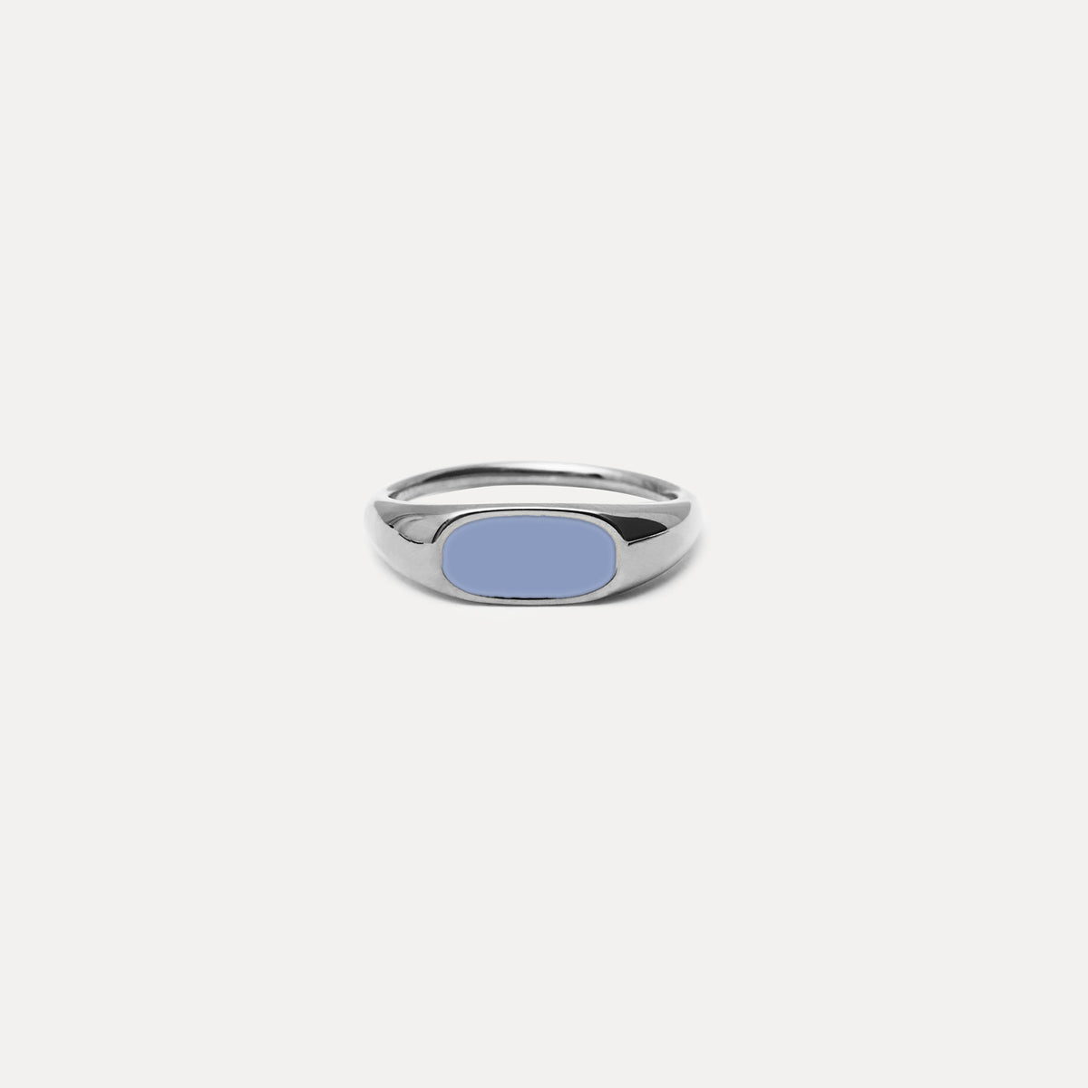 Pale Blue Enamel Bombé Bold Ring