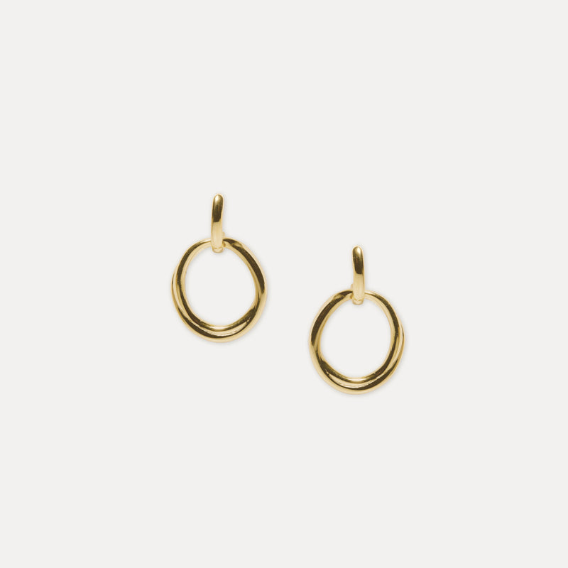 Bonds Path Drop Earrings 14k Solid Gold