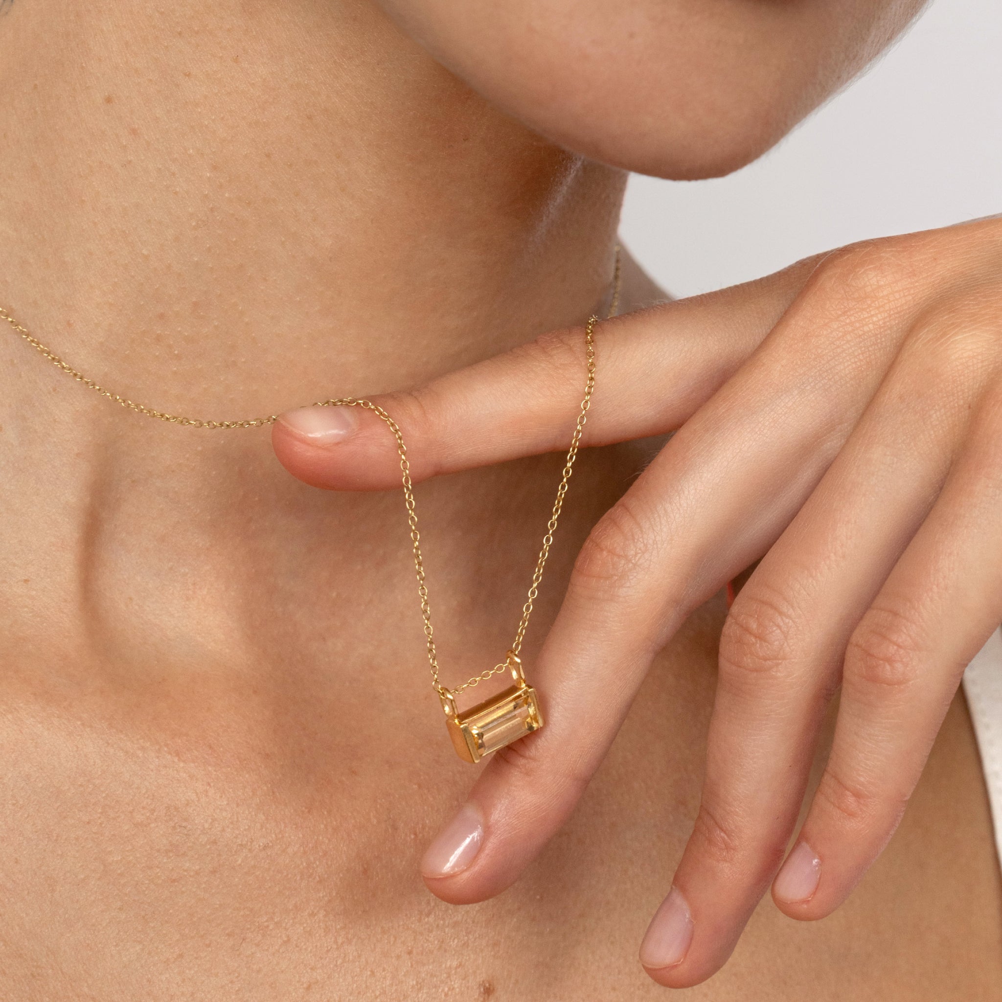 Citrine Balance Baguette Pendant