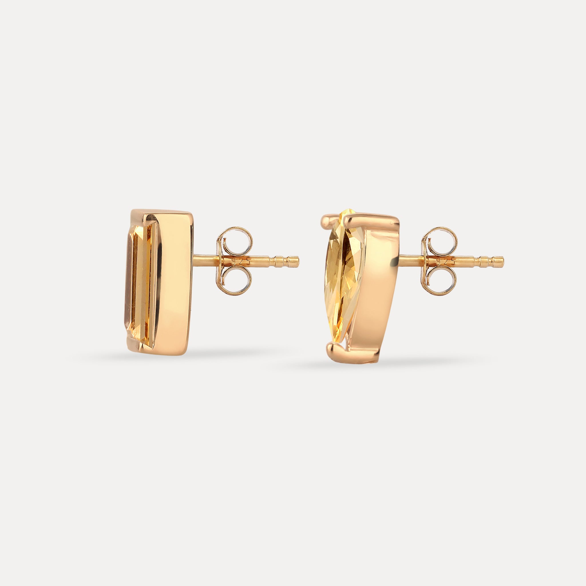 Citrine Balance Stud Earrings | 14K Gold