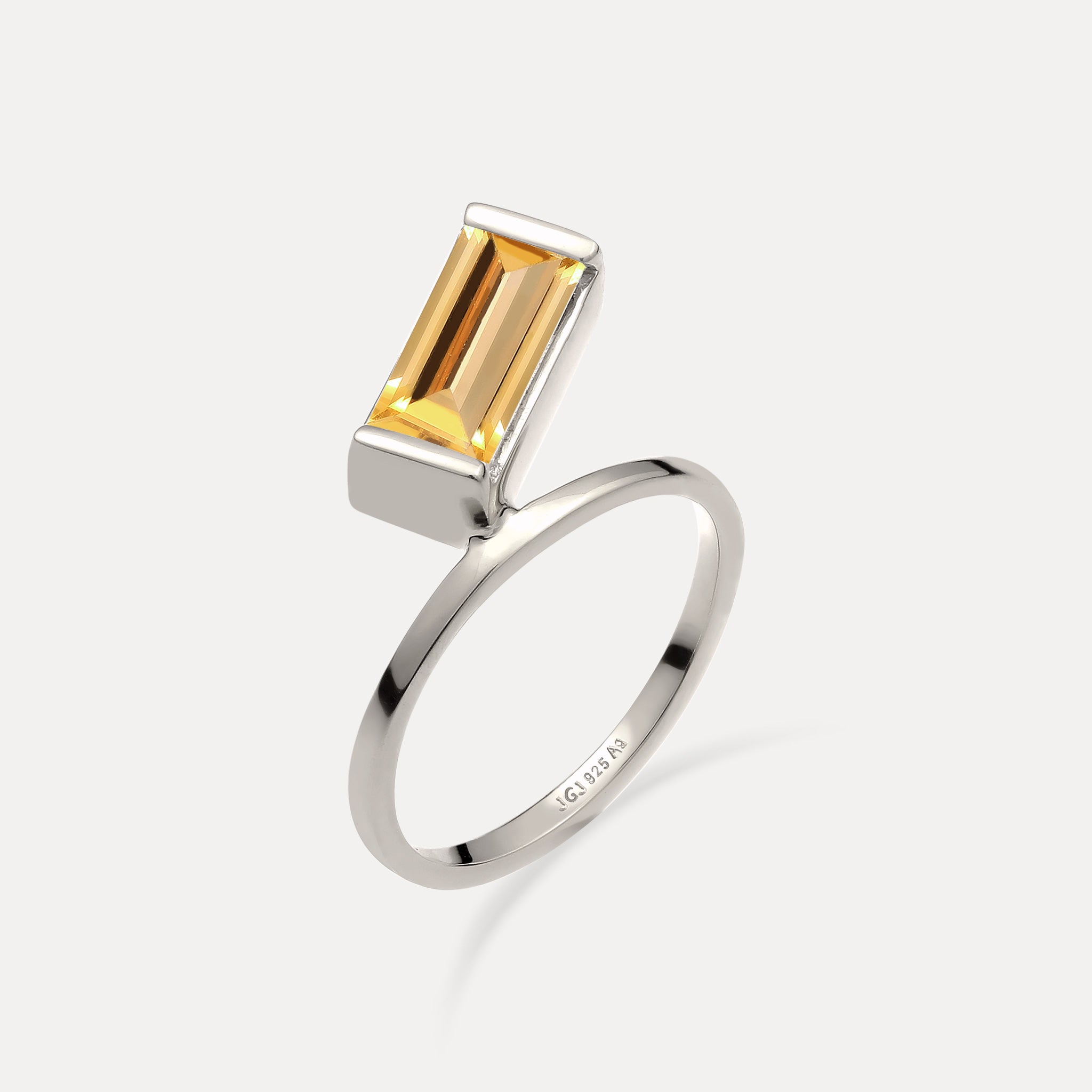 Citrine Balance Baguette Ring