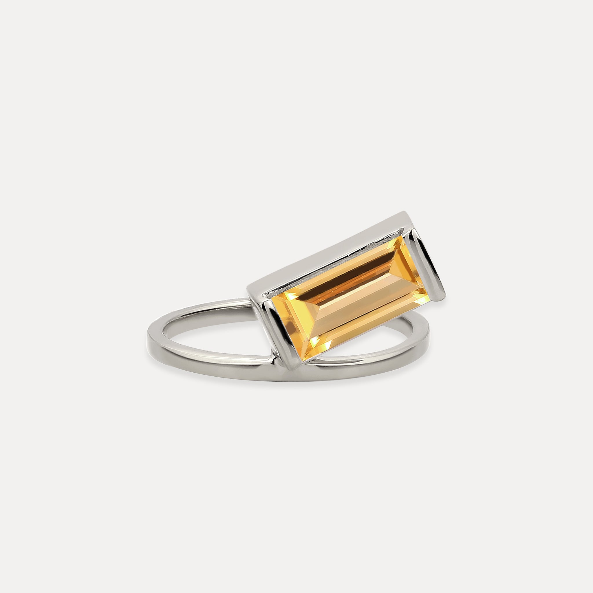 Citrine Balance Baguette Ring