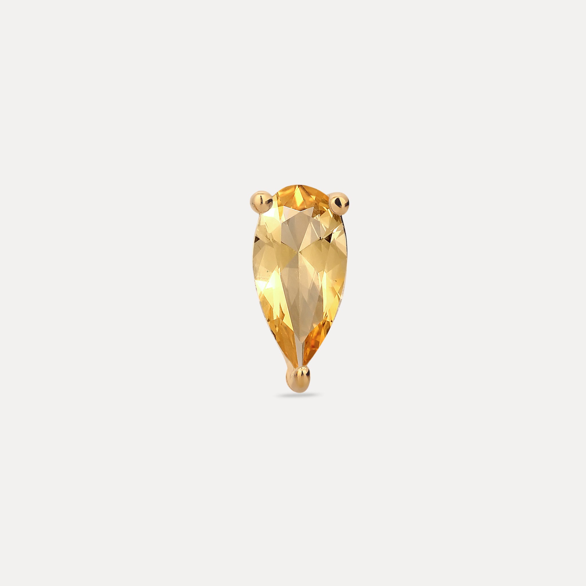 Citrine Balance Drop Stud Earring - Single