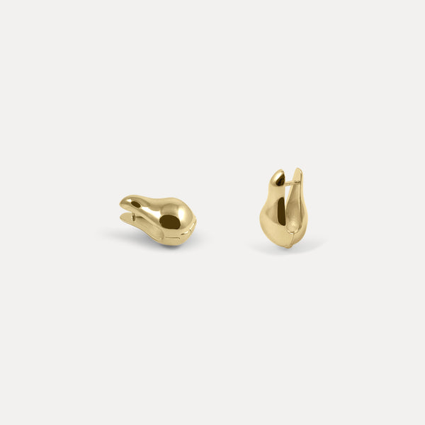Eden Pear Hoops 14k Solid Gold