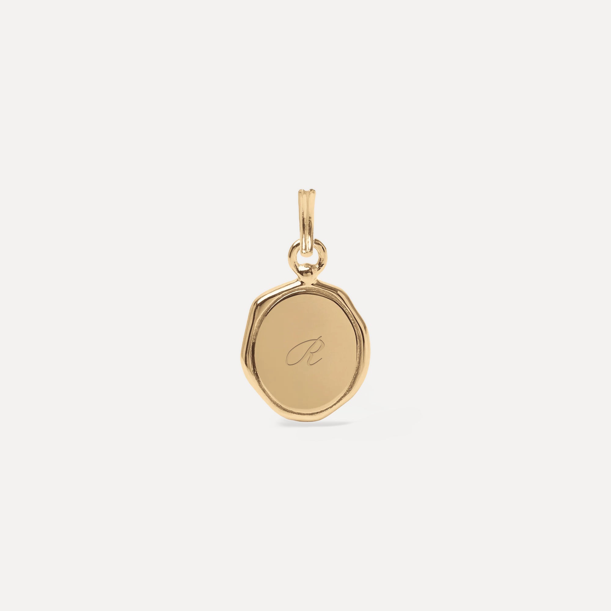 Engravable Seal Necklace | 14k Gold