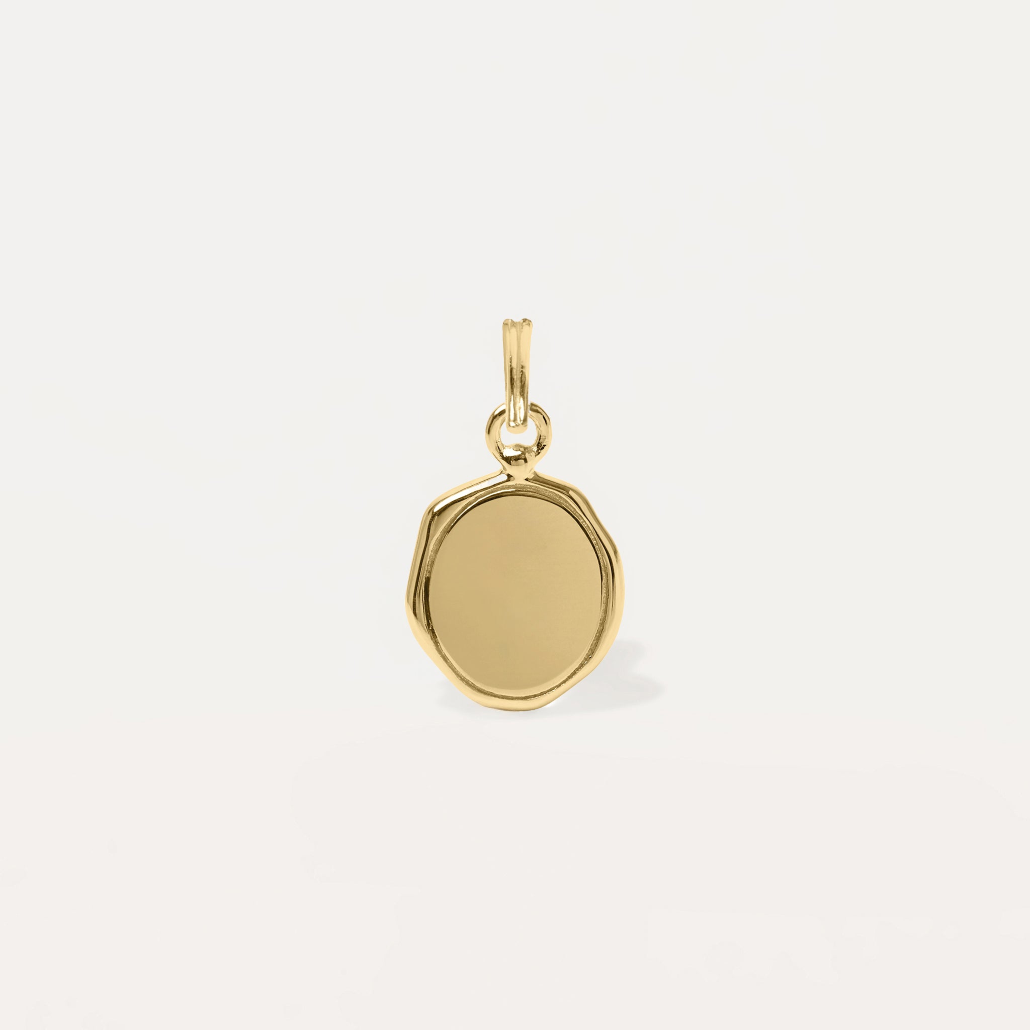 Engravable Seal Necklace 14k Solid Gold