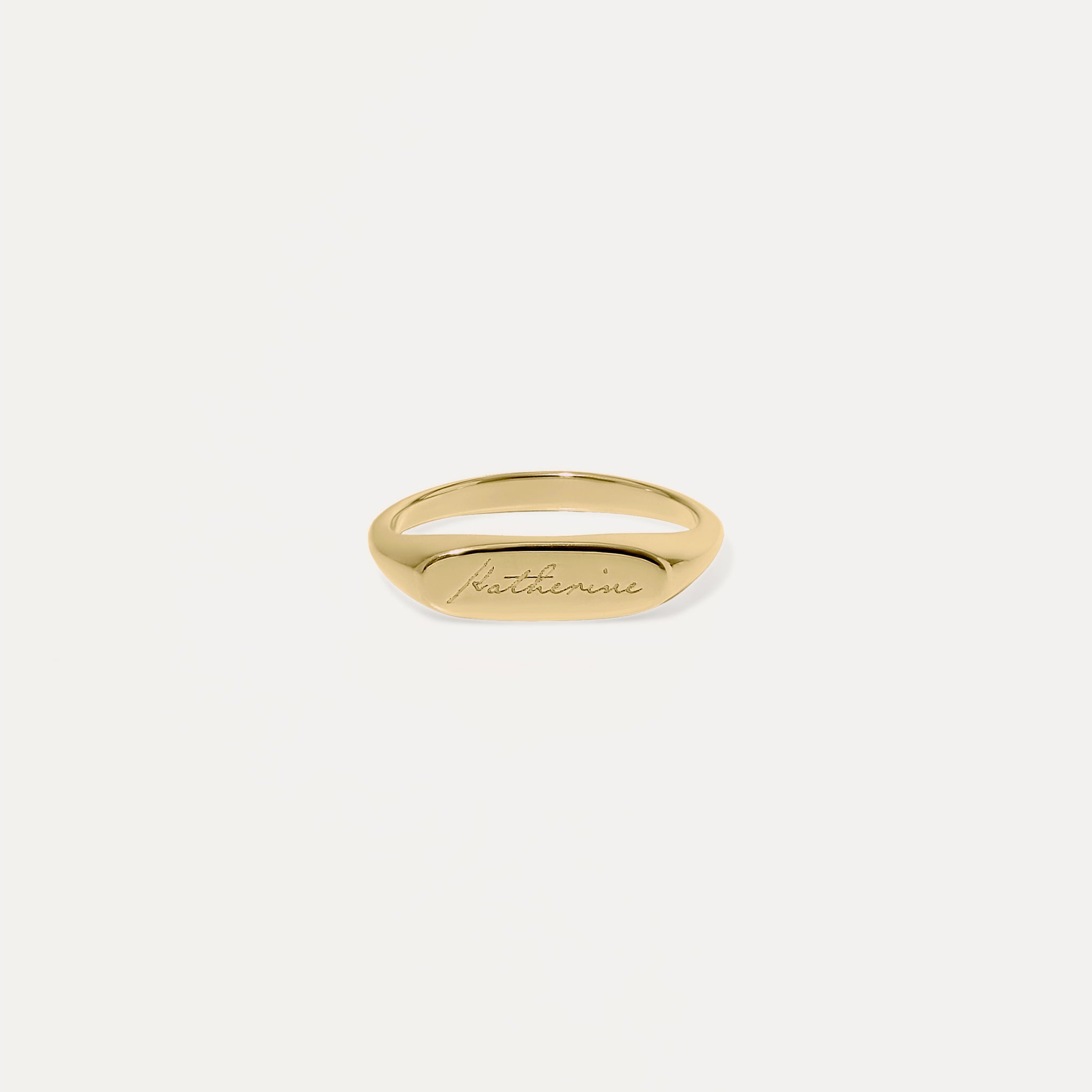 Engravable Flat-Top Ring 14K Solid Gold