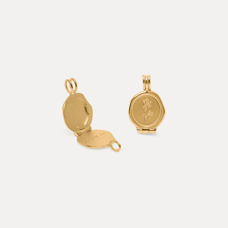 Floral Seal Locket Pendant