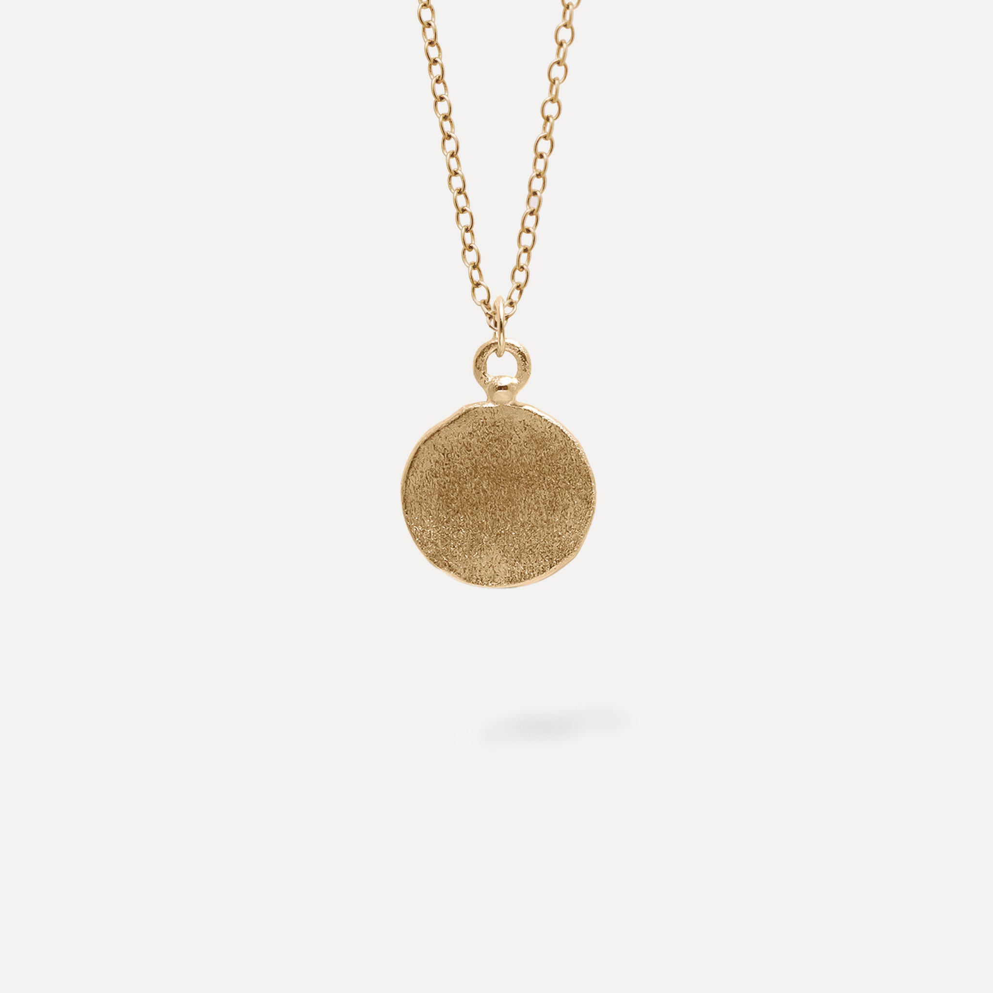 Engravable Fluid Medallion Necklace | 14k Gold - Matte