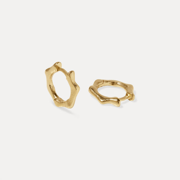 Fluid Small Hoops 14k Solid Gold
