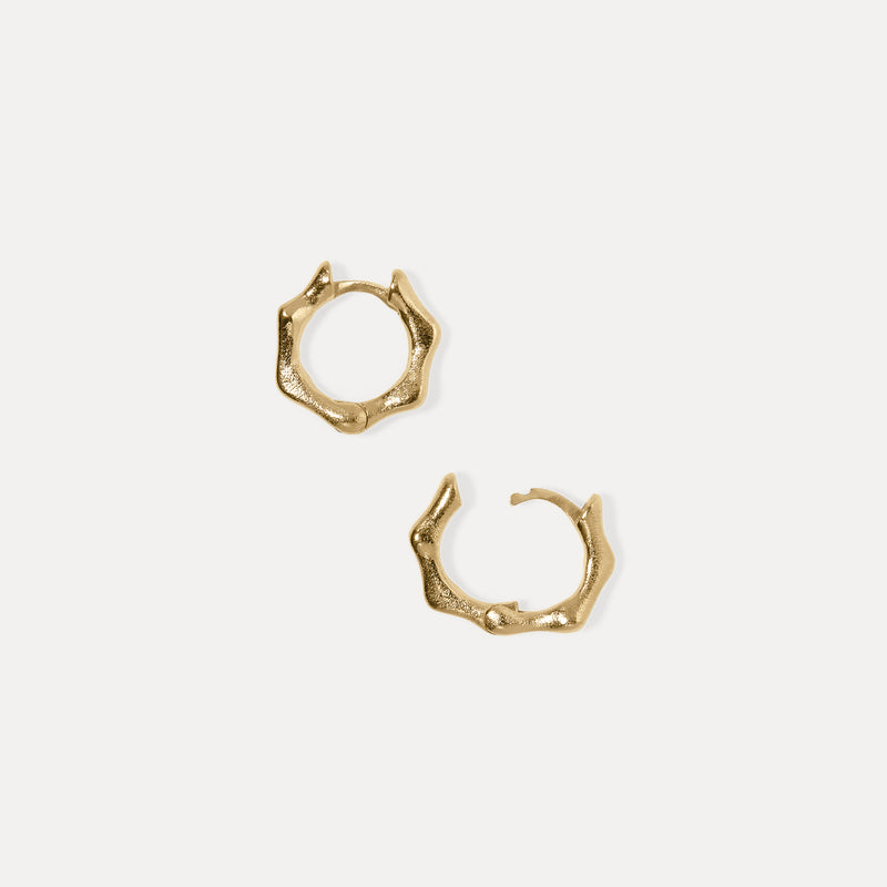 Fluid Small Hoops 14k Solid Gold