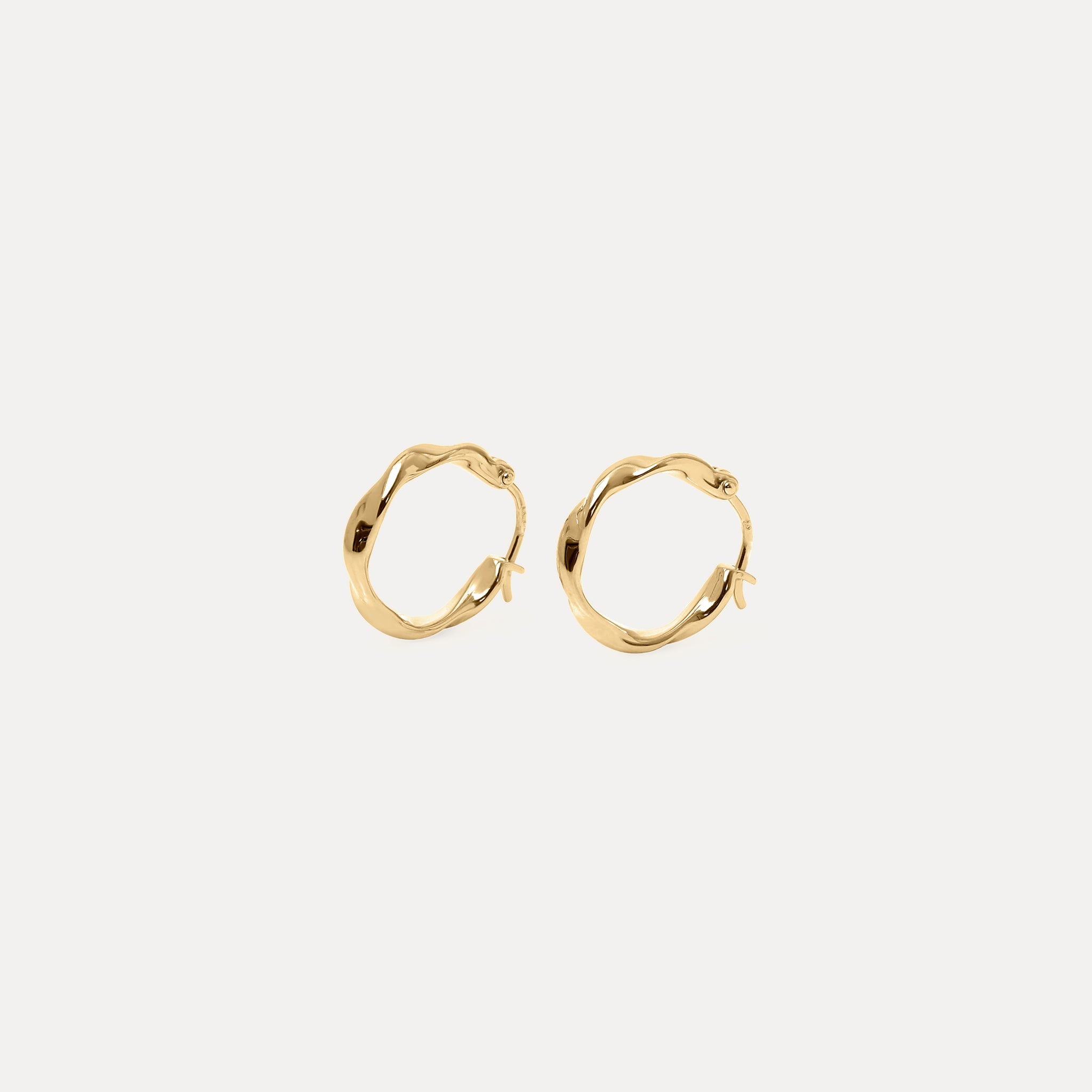 Flux Mini Hoops 14k Solid Gold