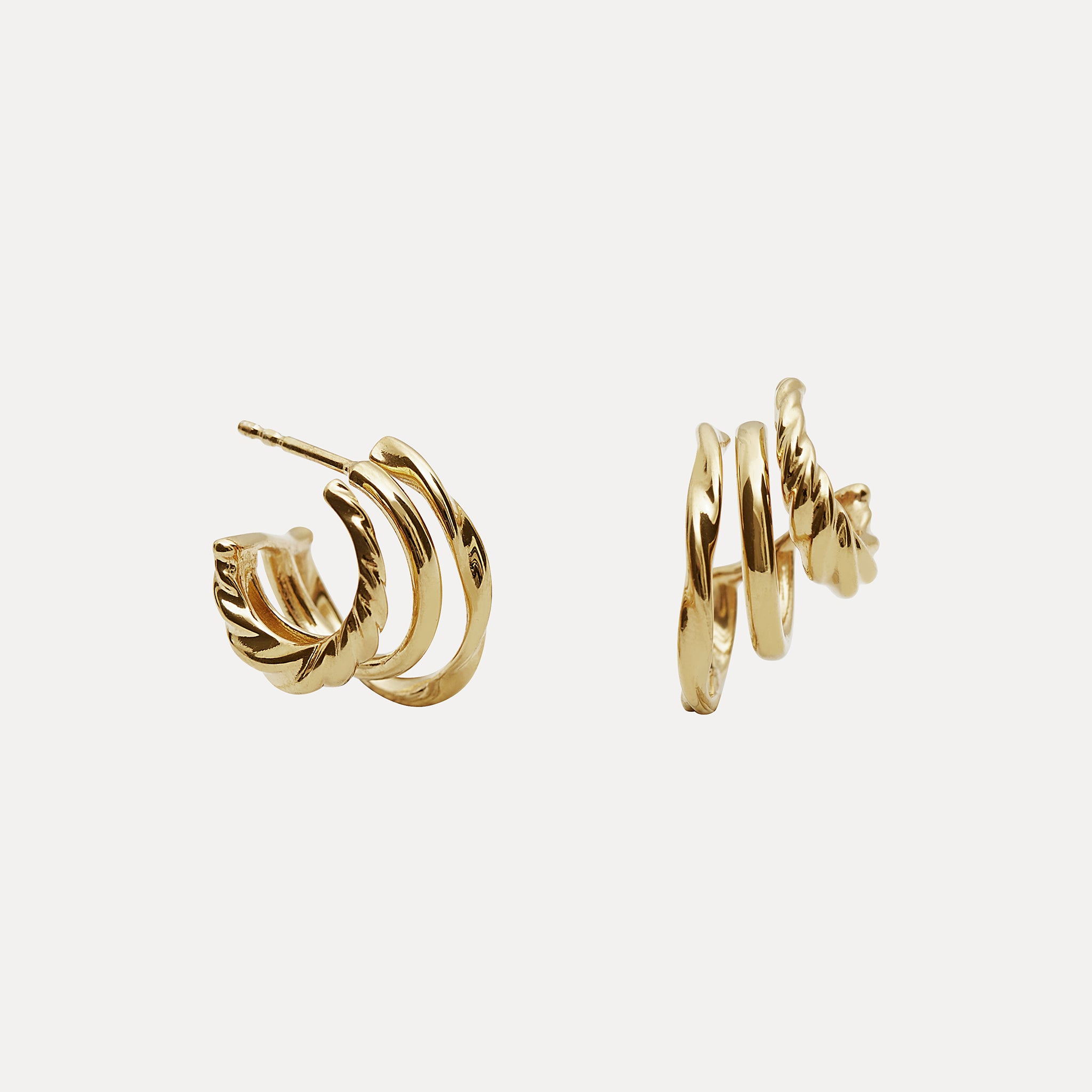 Flux Triple Hoops 14k Solid Gold