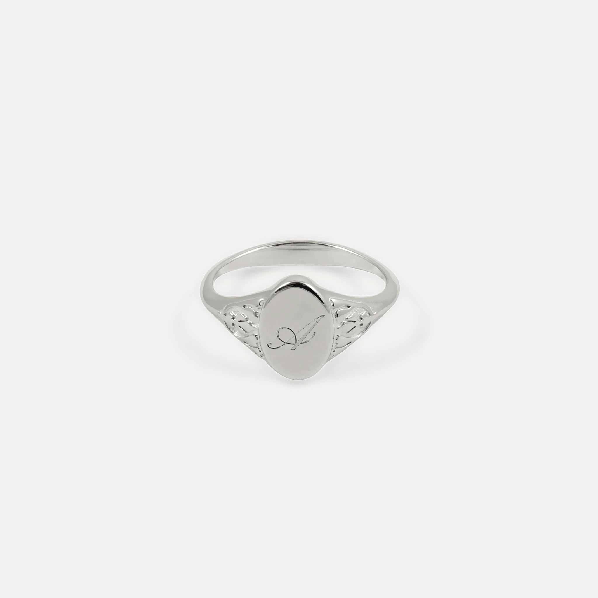 Engravable Victorian Initial Ring