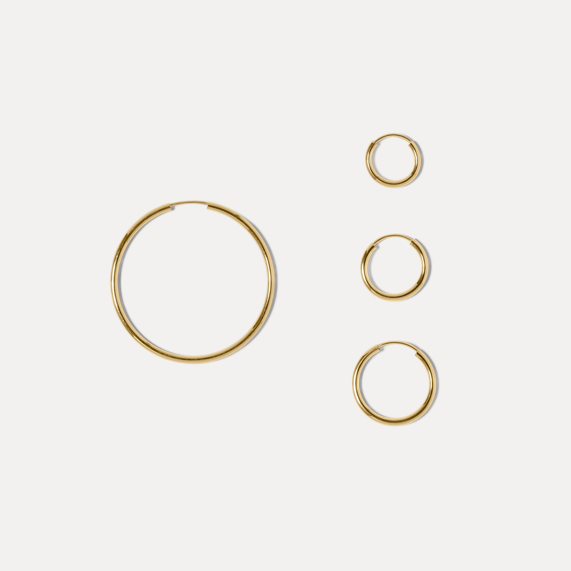 Basic Hoops 14k Solid Gold - Single