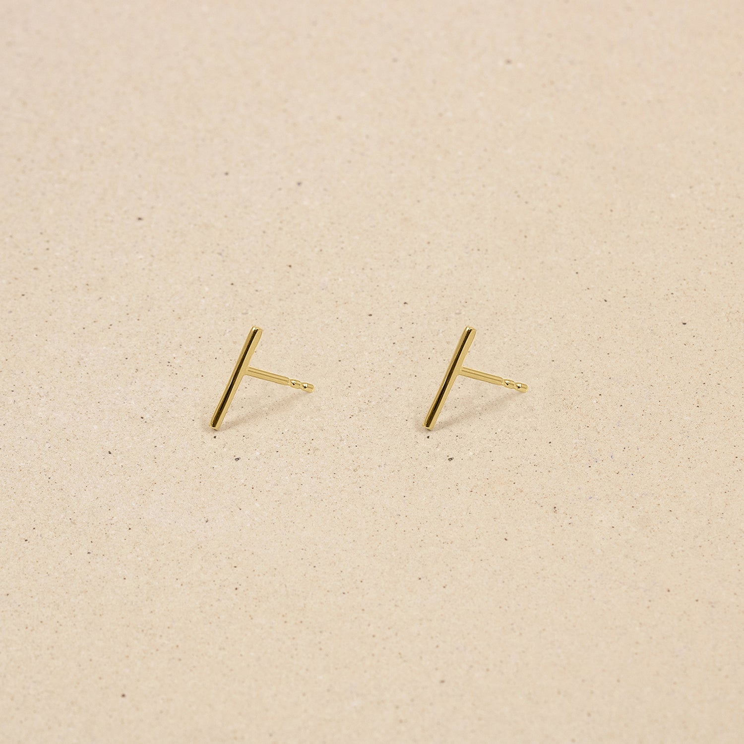 Twist Bar Studs 14k Solid Gold