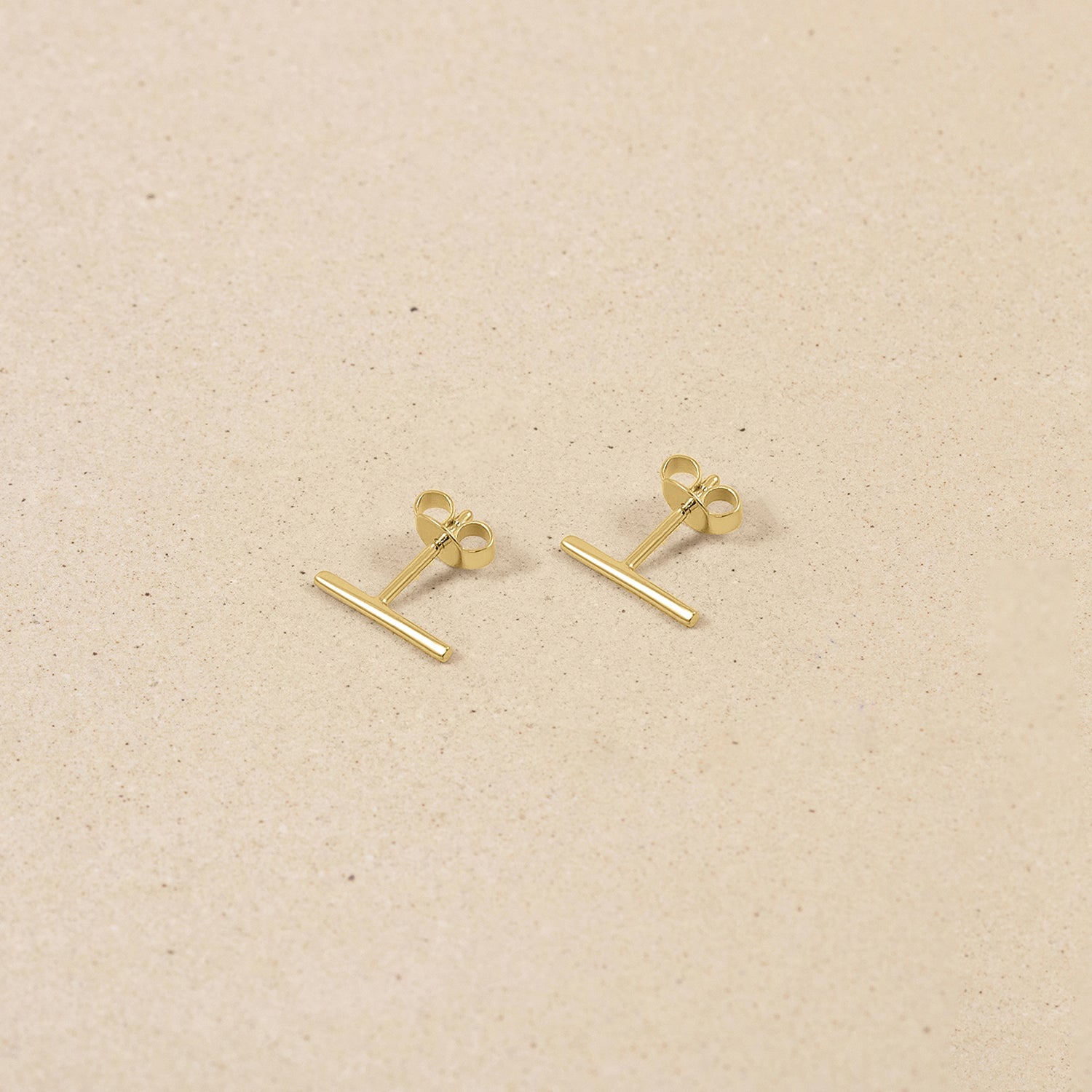 Twist Bar Studs 14k Solid Gold