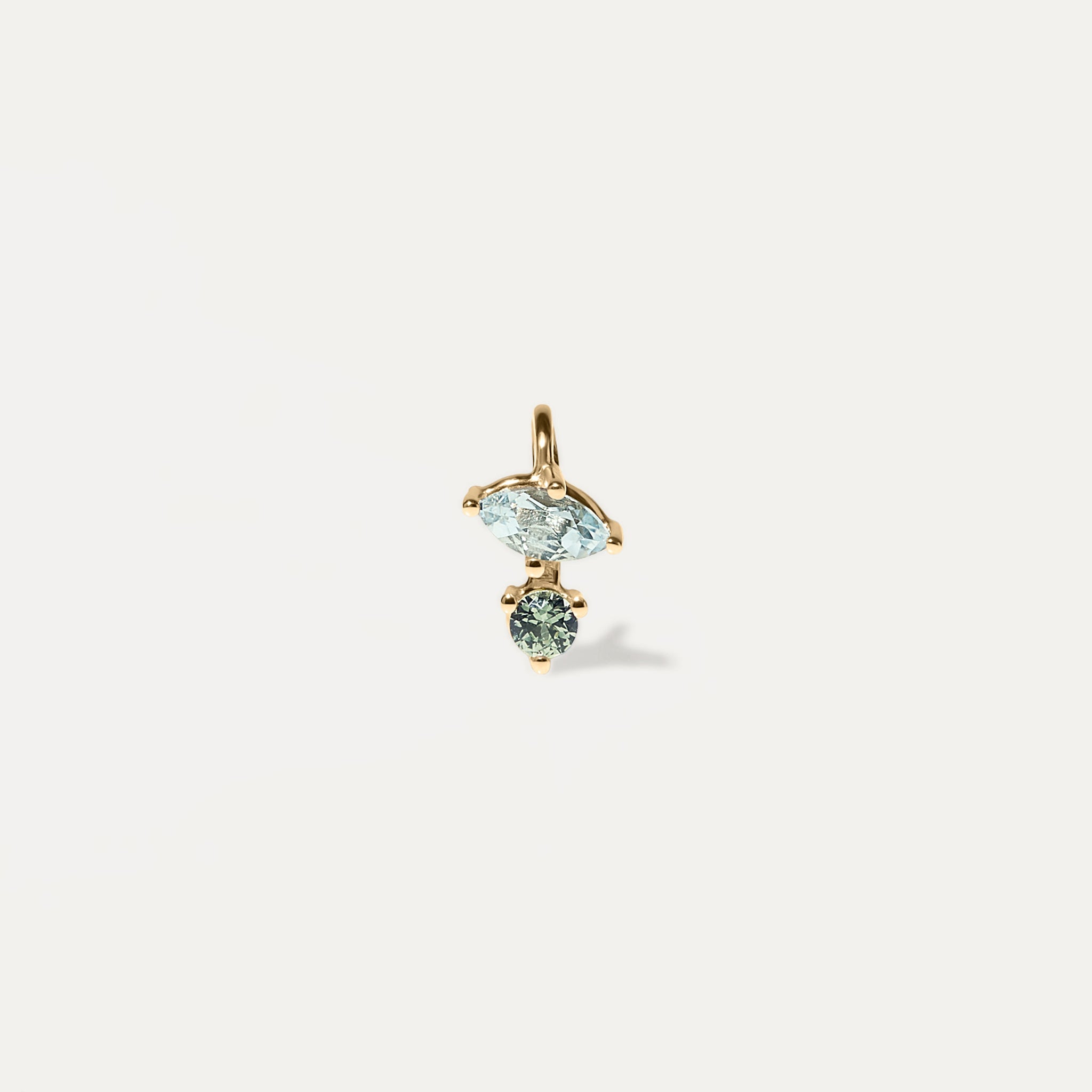 Aquamarine & Green Sapphire Joy Pendant | 14k Gold