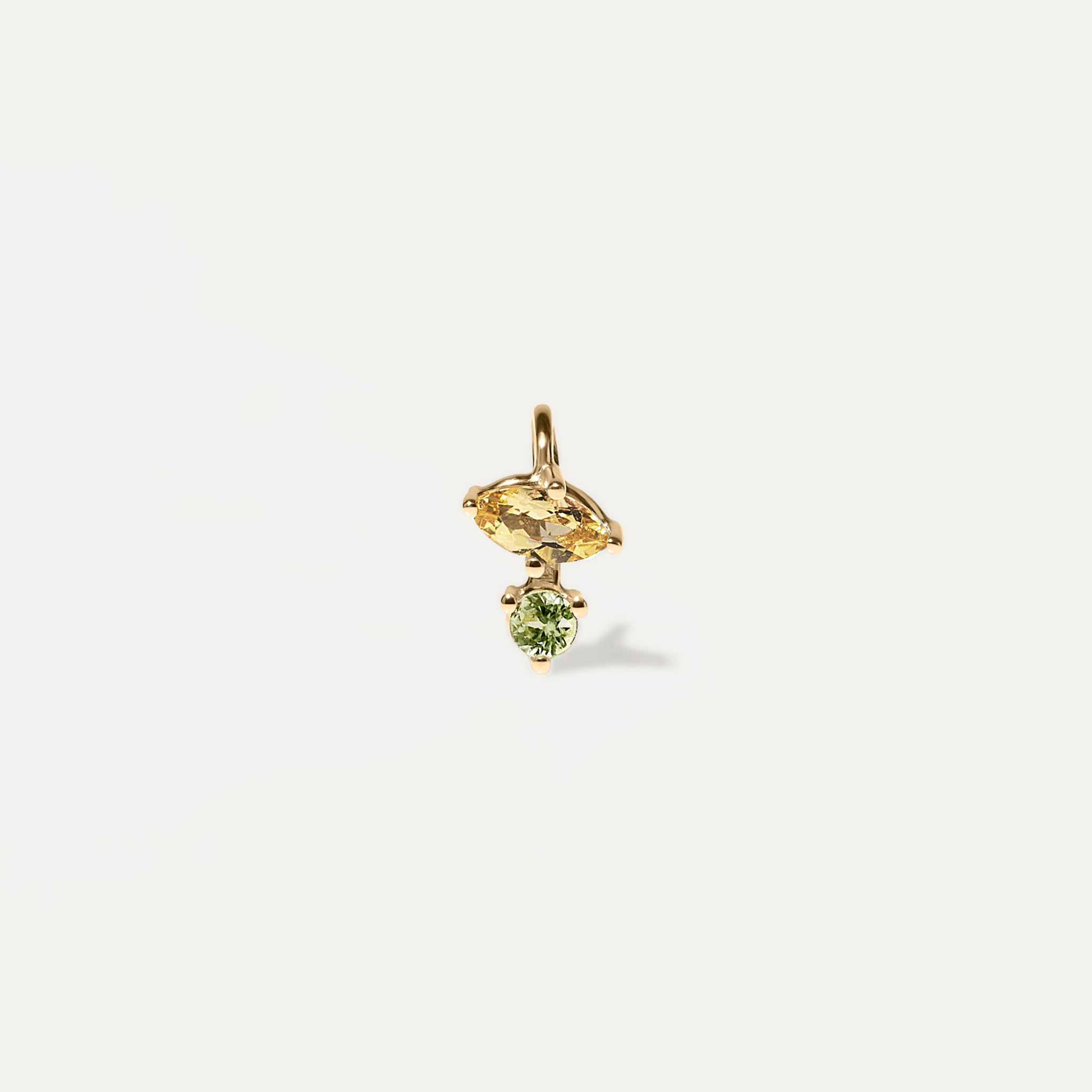 Citrine & Green Sapphire Joy Pendant | 14k Gold