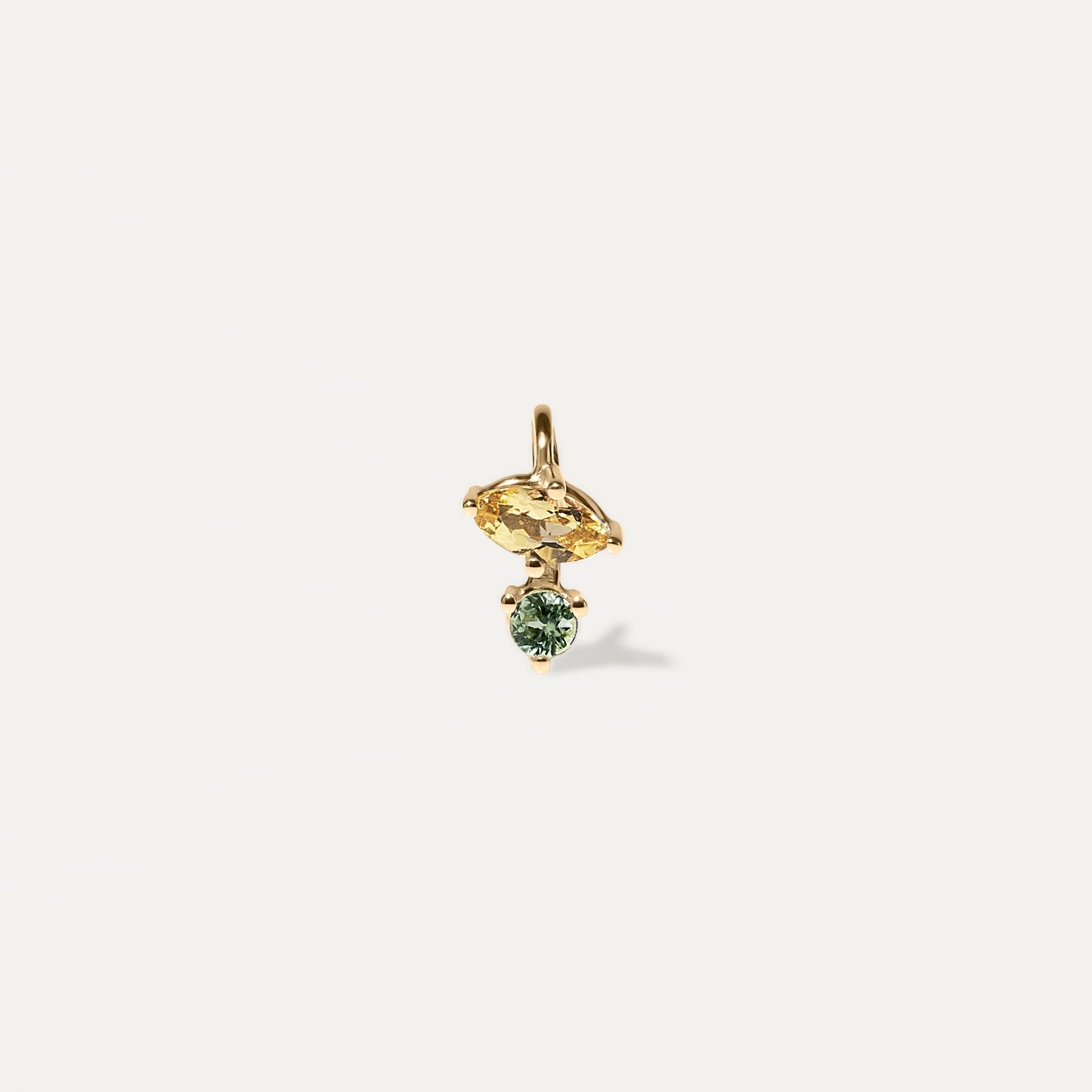 Citrine & Green Sapphire Joy Pendant | 14k Gold