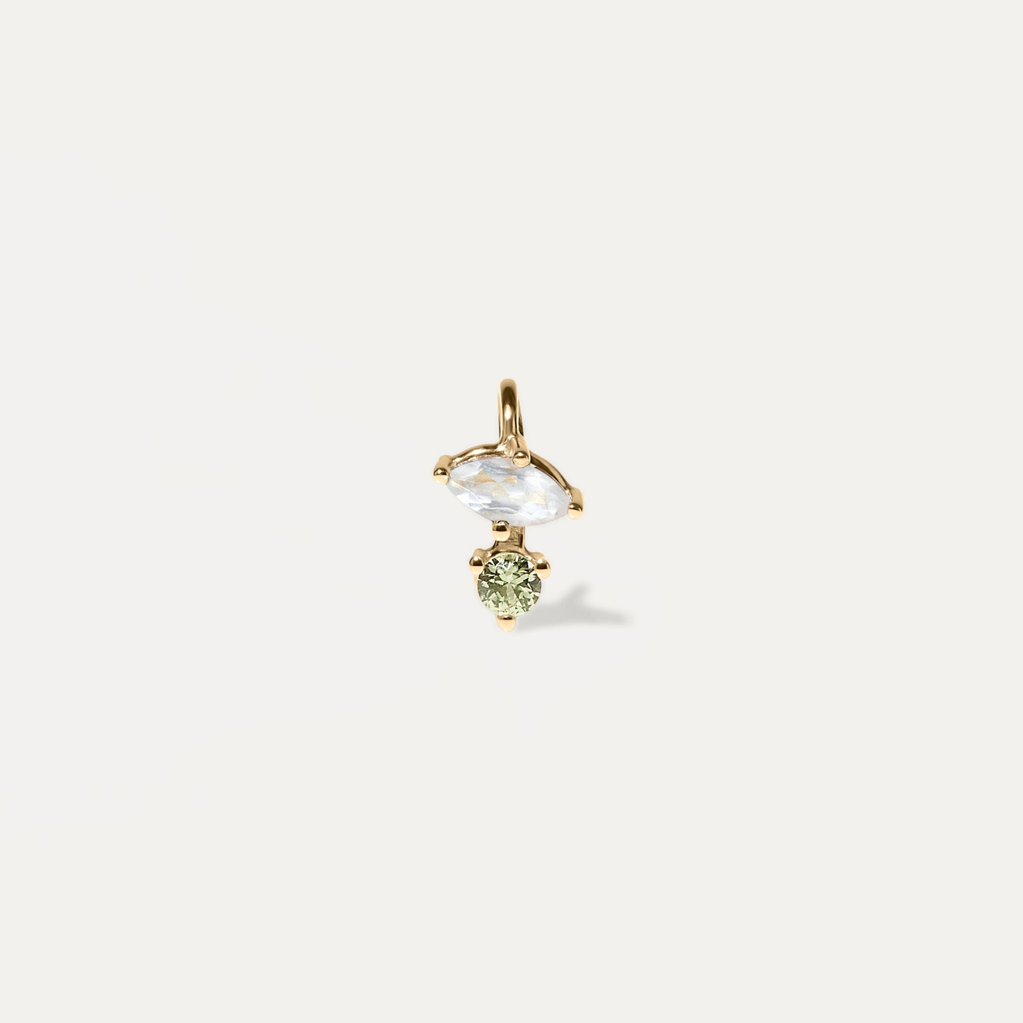 Moonstone & Green Sapphire Joy Pendant | 14k Gold