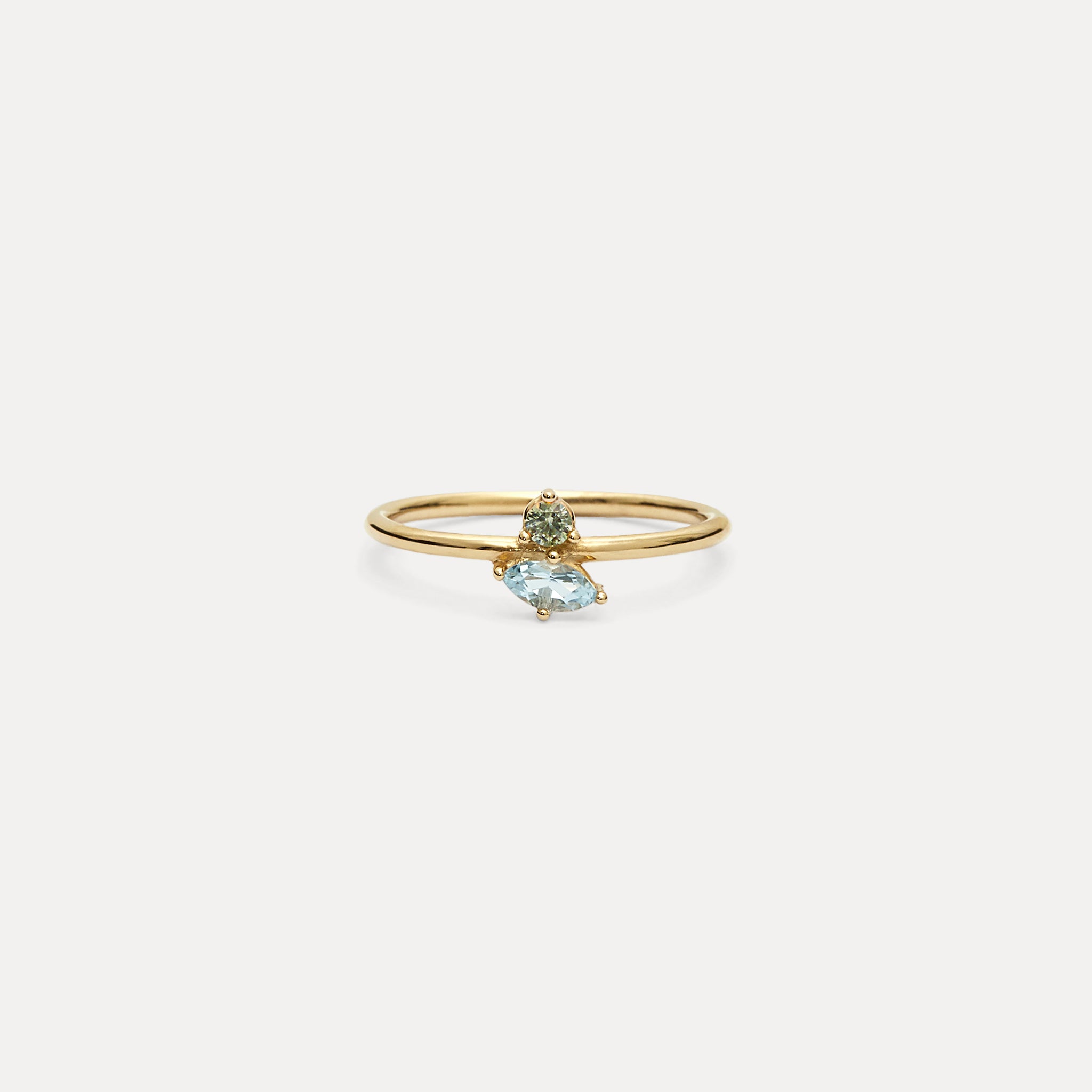 Joy Ring Aquamarine & Green Sapphire