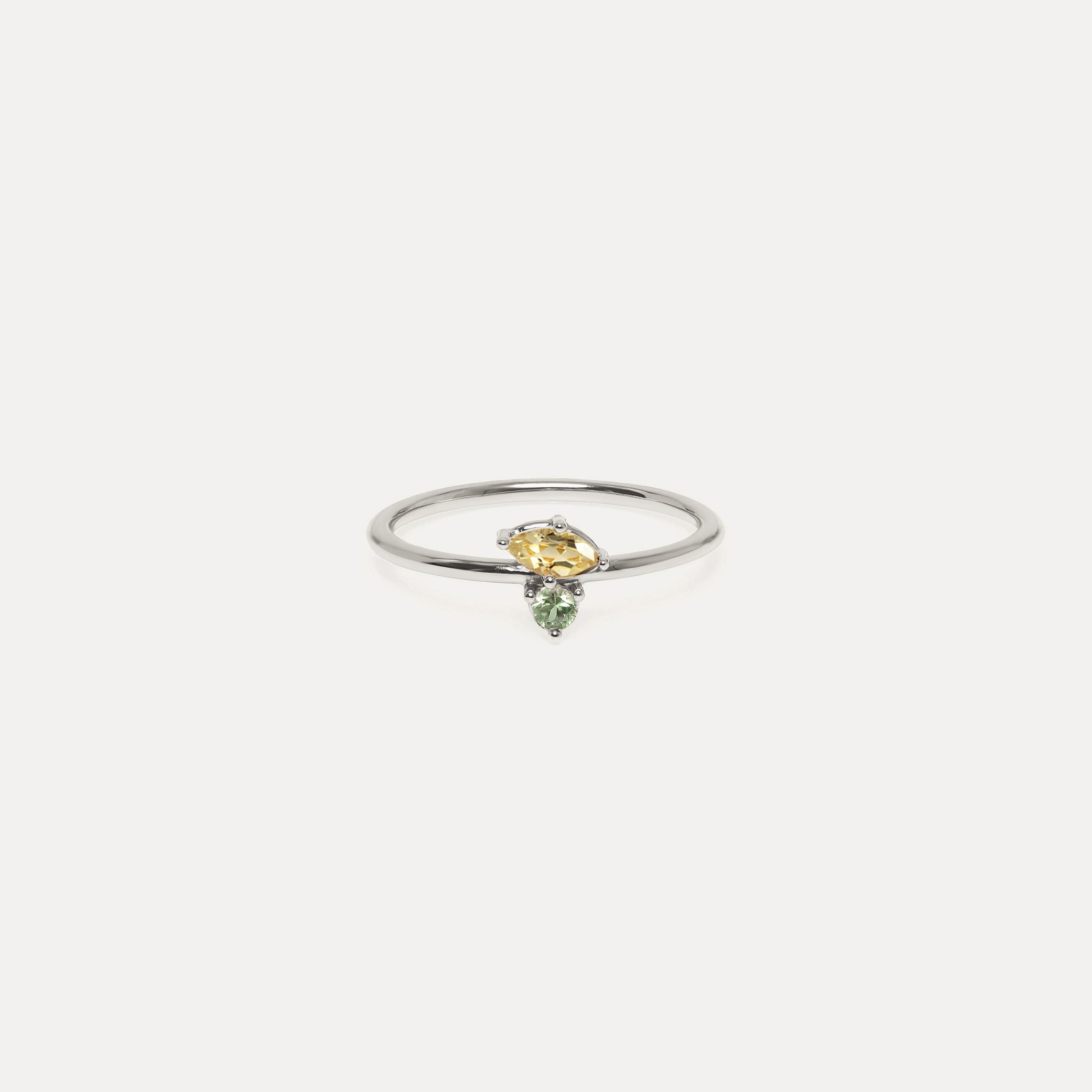 Citrine & Green Sapphire Joy Solitaire Ring