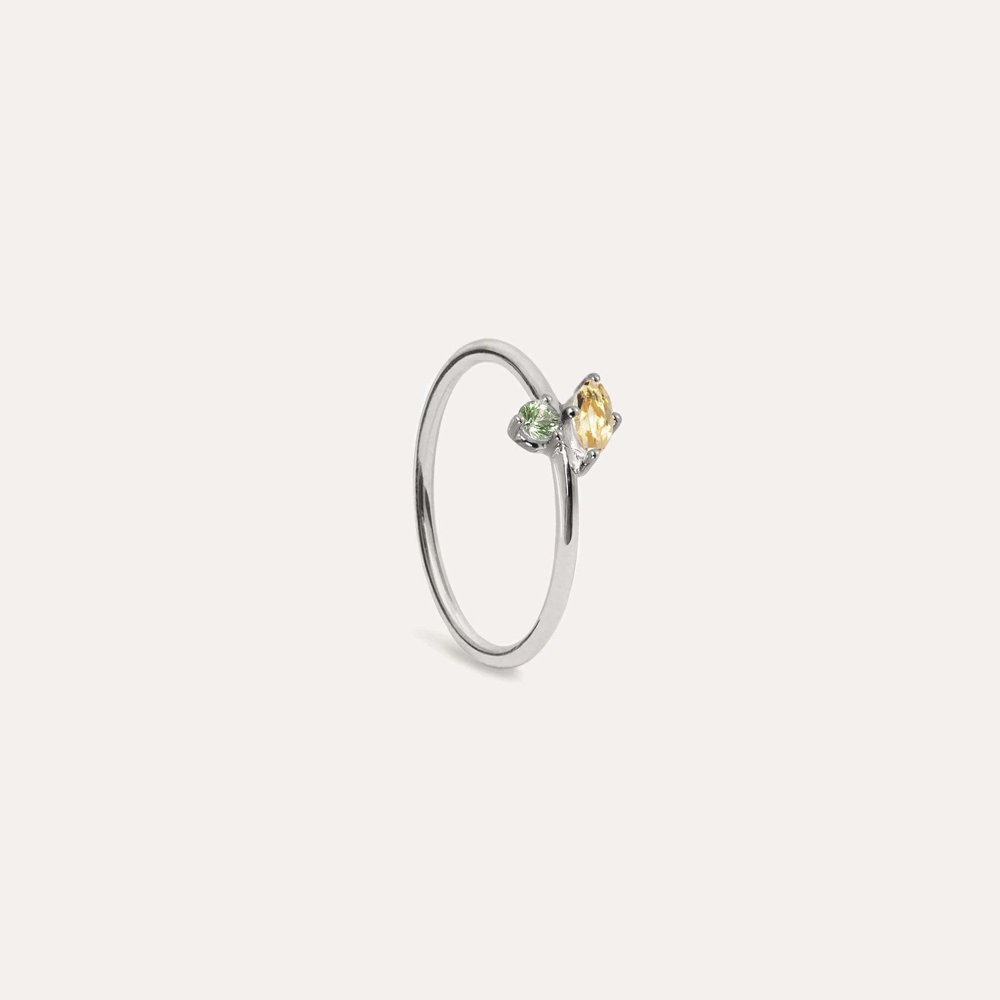 Citrine & Green Sapphire Joy Solitaire Ring