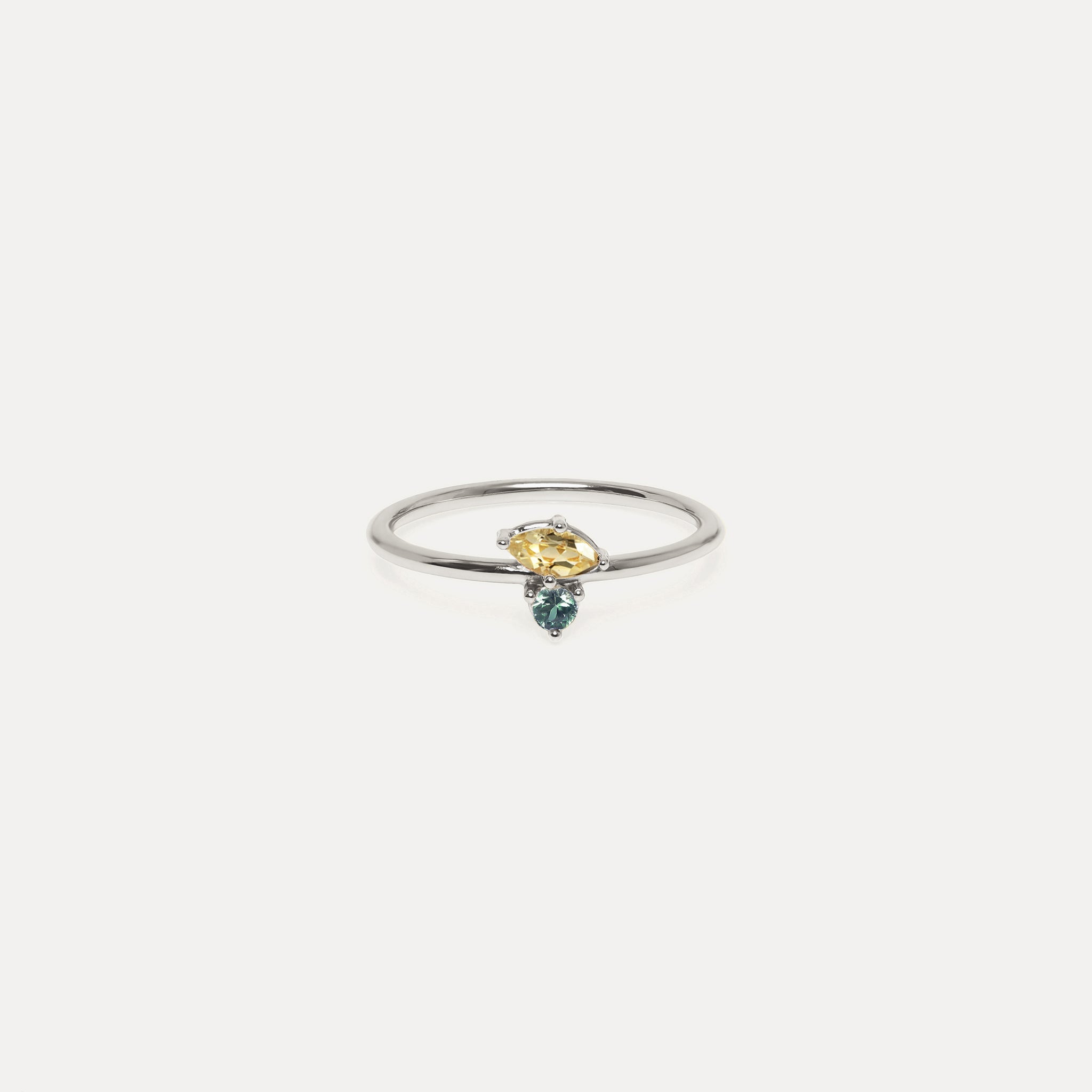 Citrine & Green Sapphire Joy Solitaire Ring