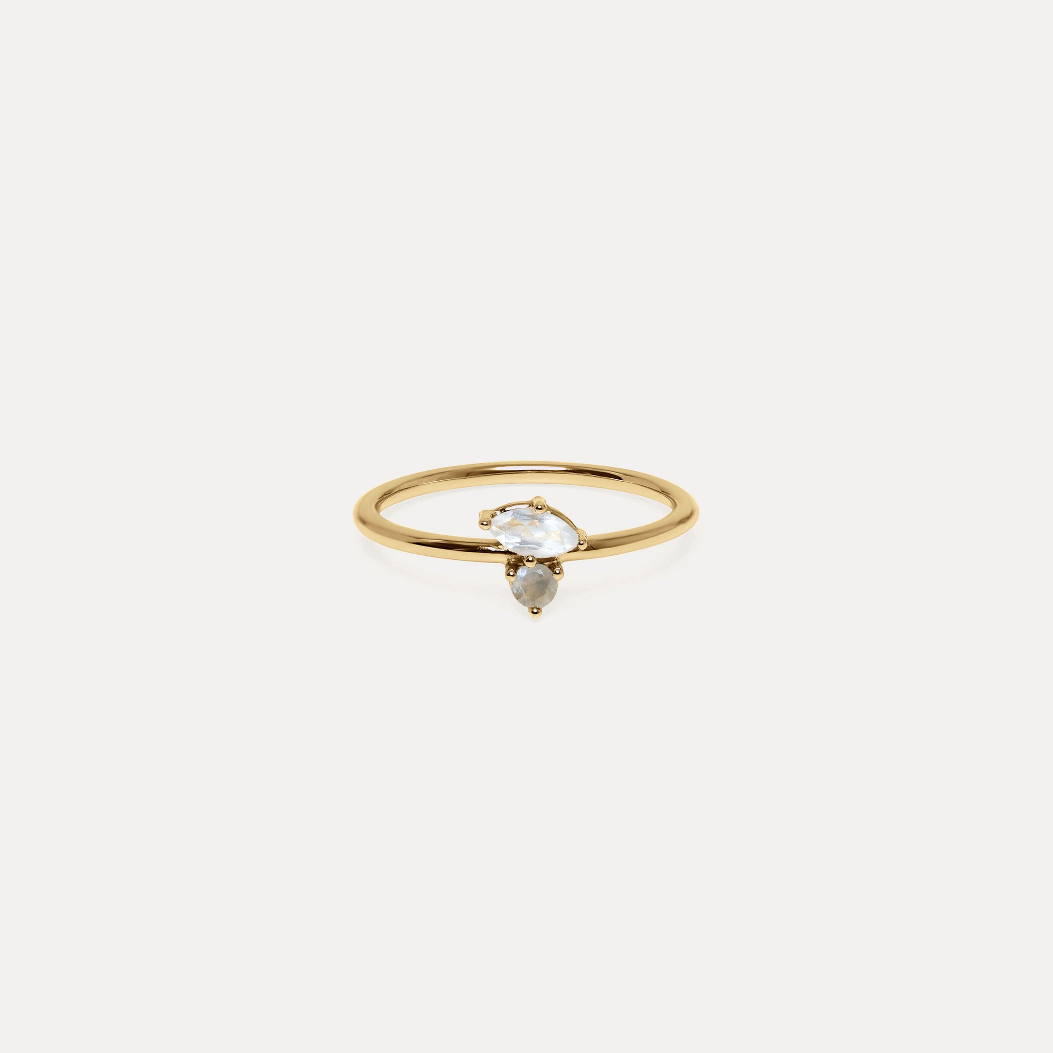 Moonstone & Gray Moonstone Joy Solitaire Ring