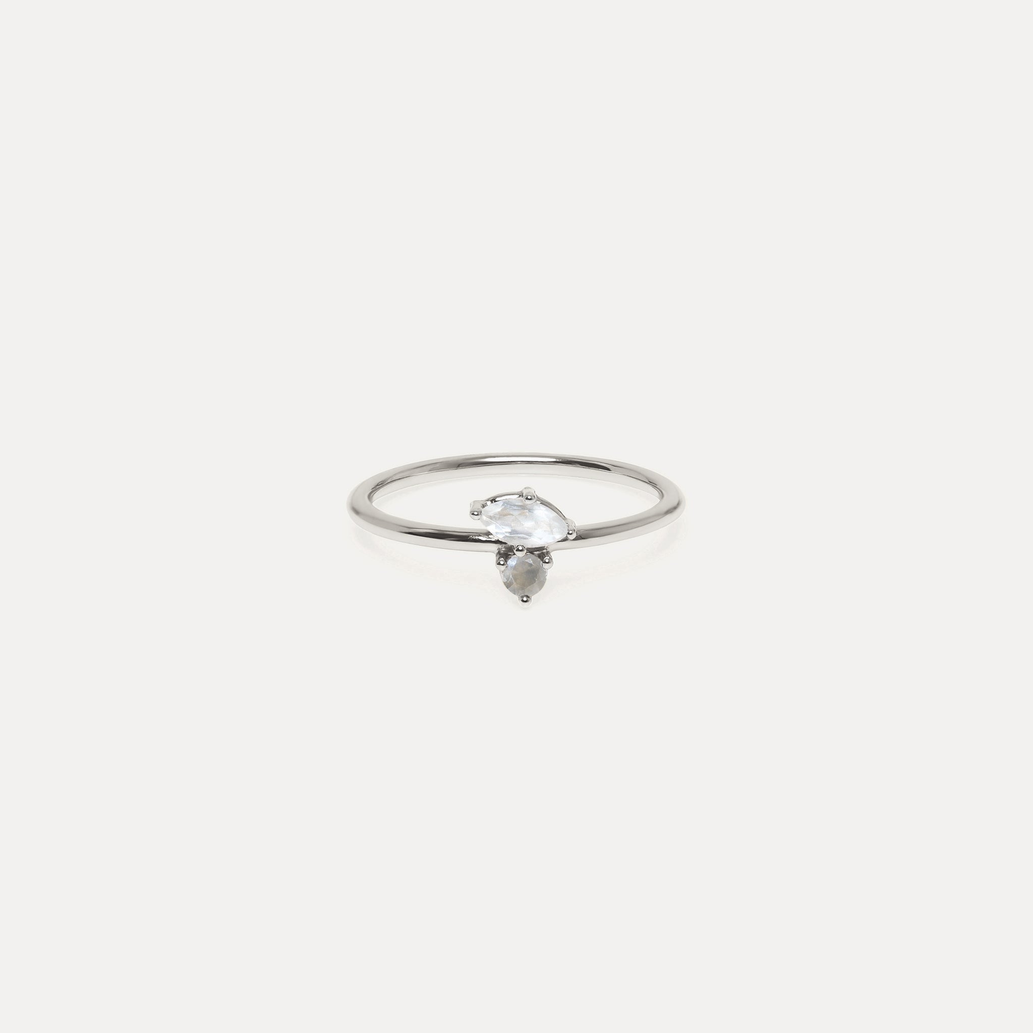 Moonstone & Gray Moonstone Joy Solitaire Ring