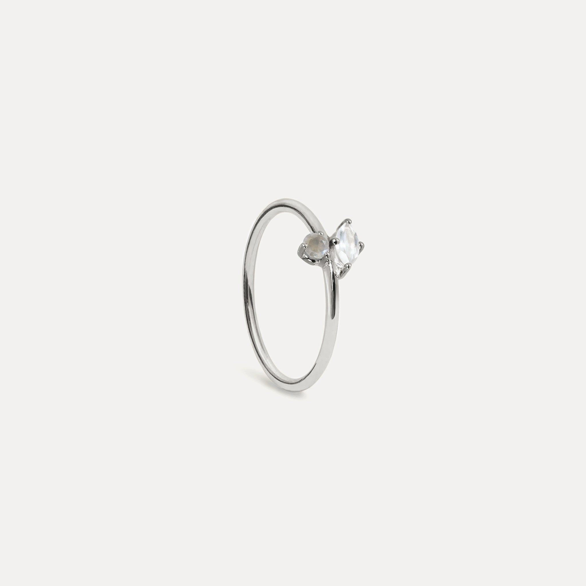 Moonstone & Gray Moonstone Joy Solitaire Ring