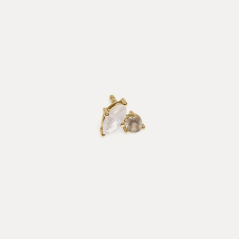 Joy Studs Moonstone & Gray Moonstone - Single