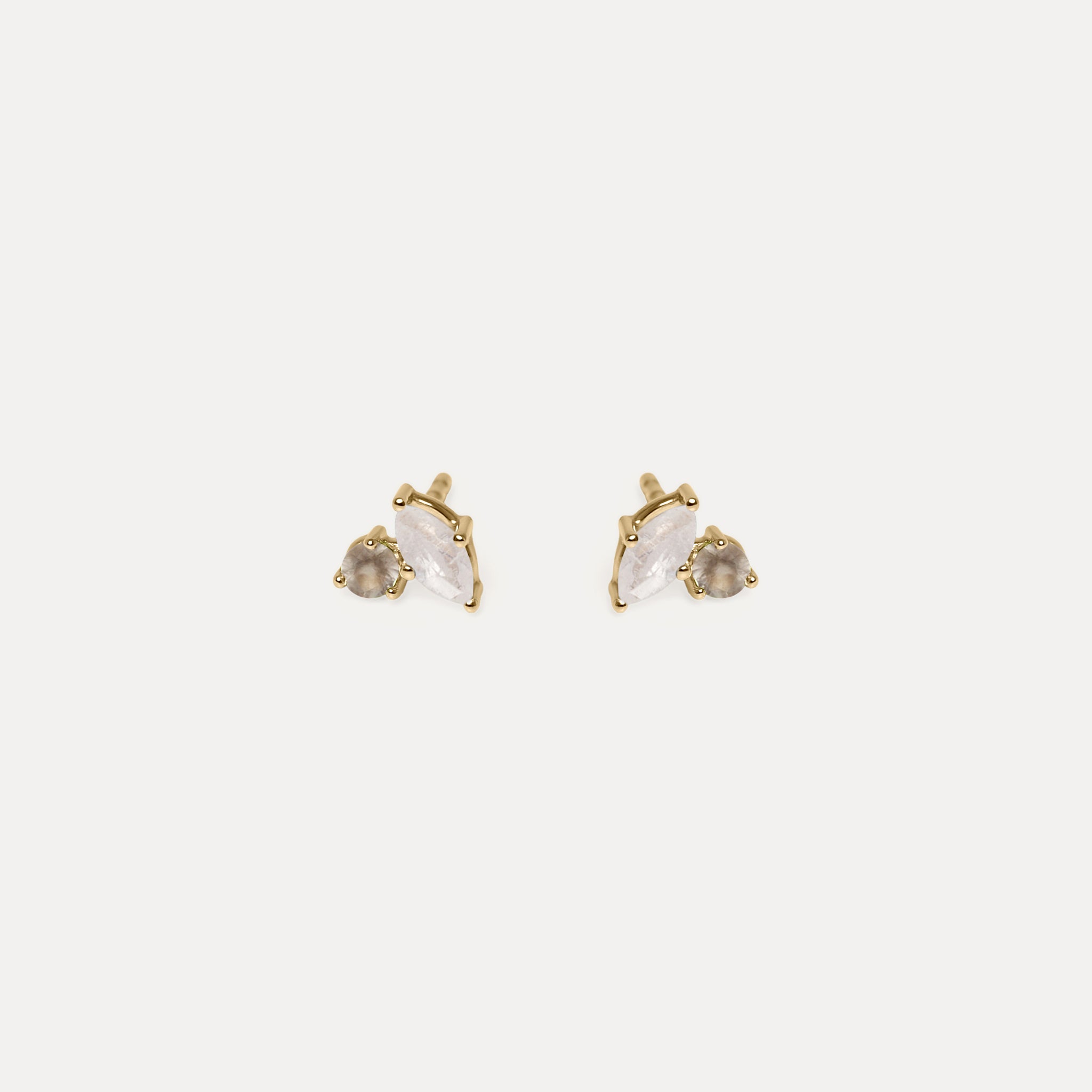 Joy Studs Moonstone & Gray Moonstone