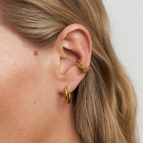 Ridged Ear Cuff 14k Massivgold