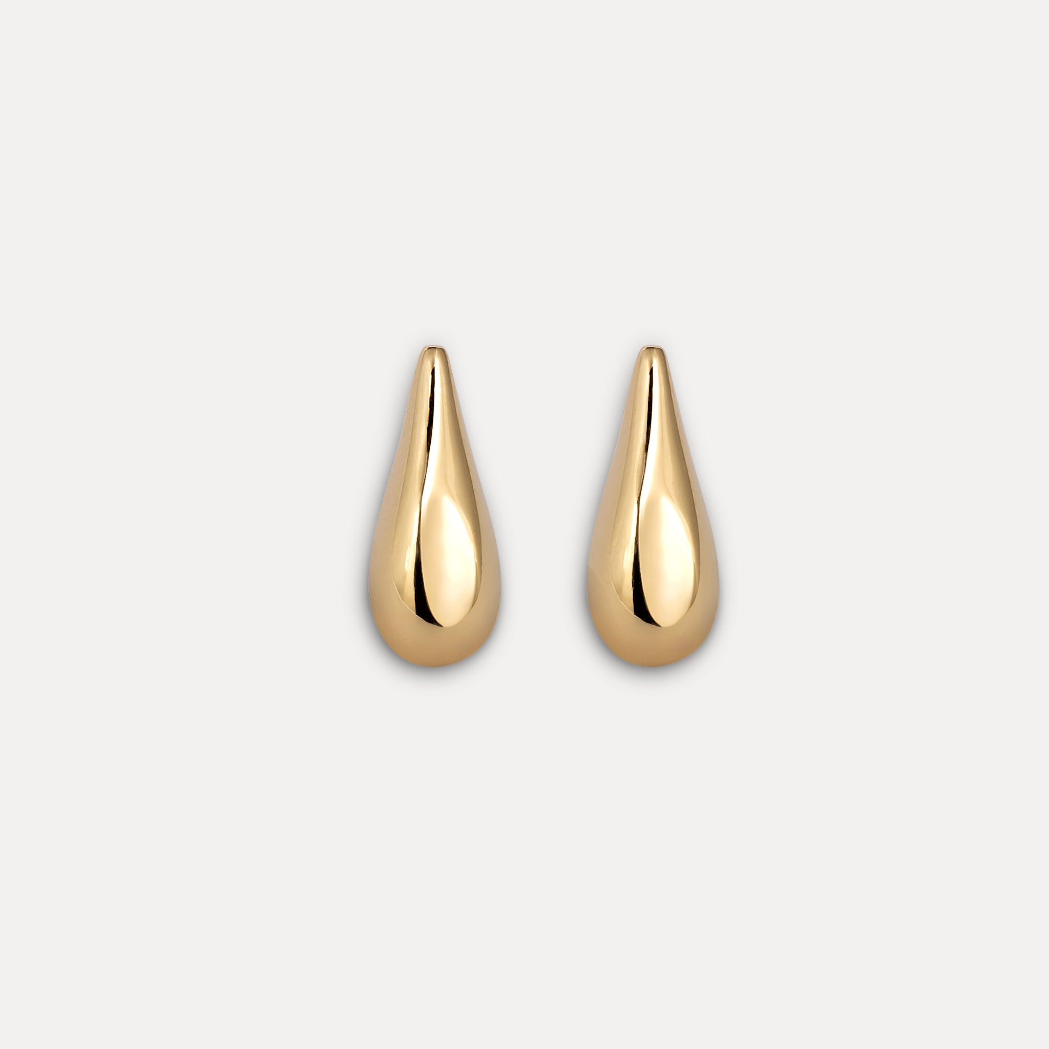 Mini Drop Stud Earrings | 14k Gold