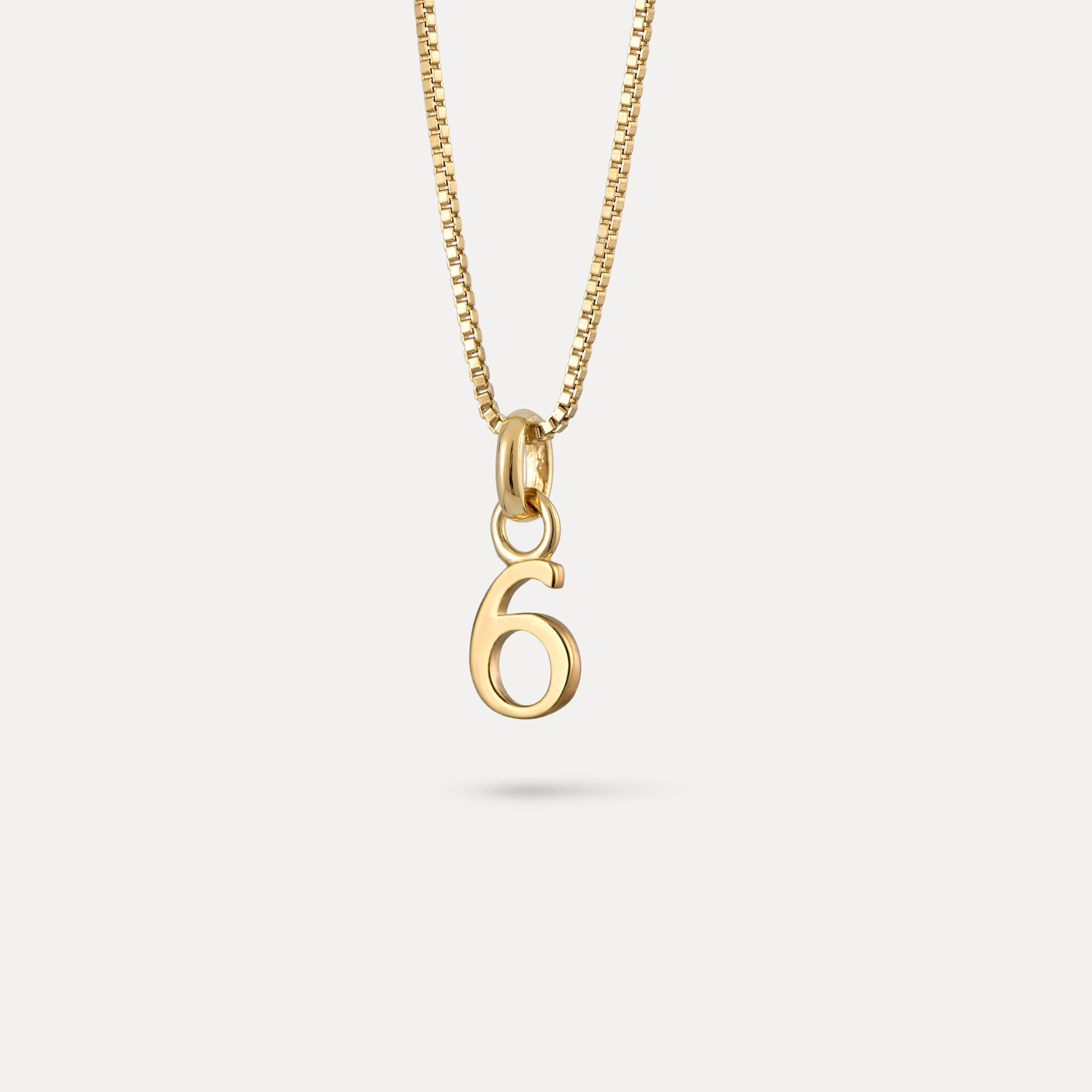 Mini Number Pendant | 14k Gold